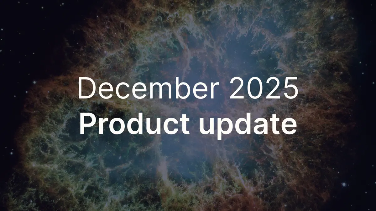 December 2025 - Product update