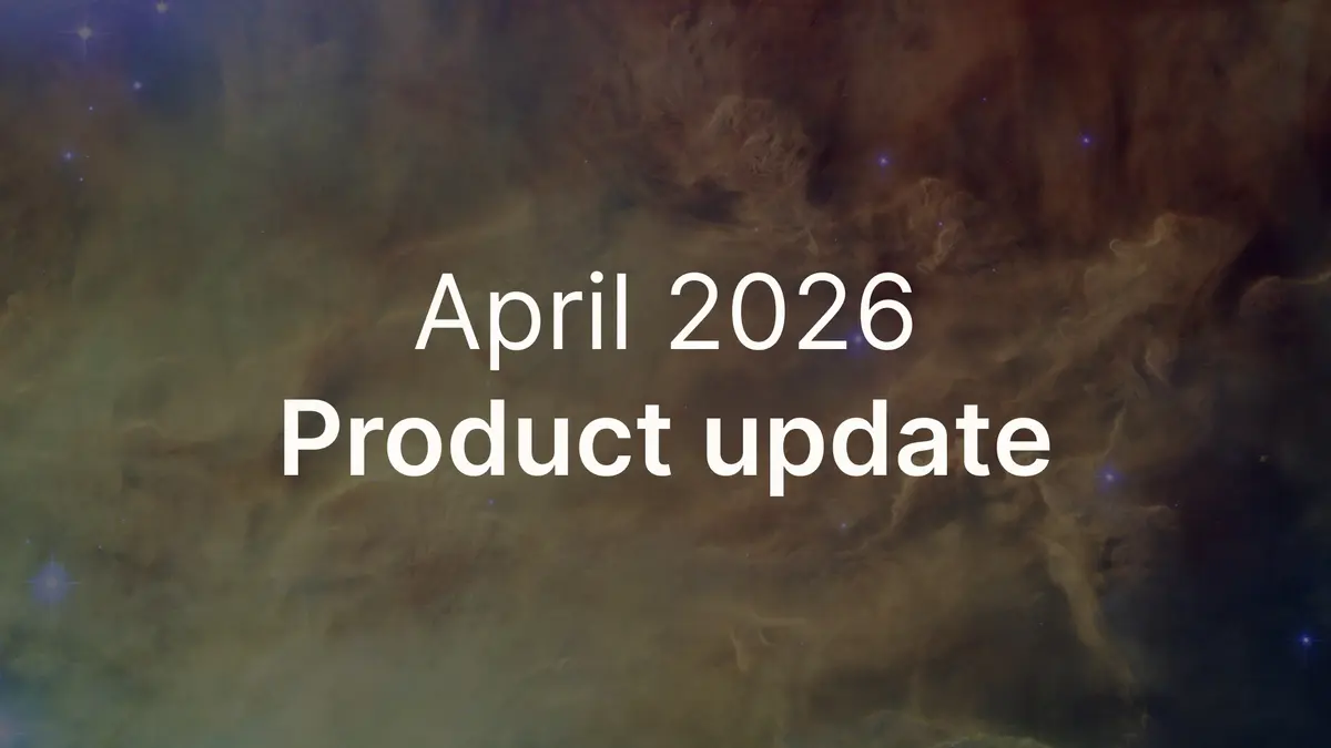 April 2026 - Product update