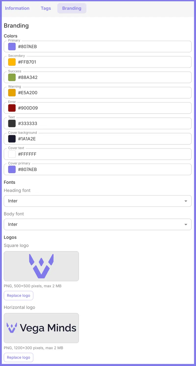 Branding page image