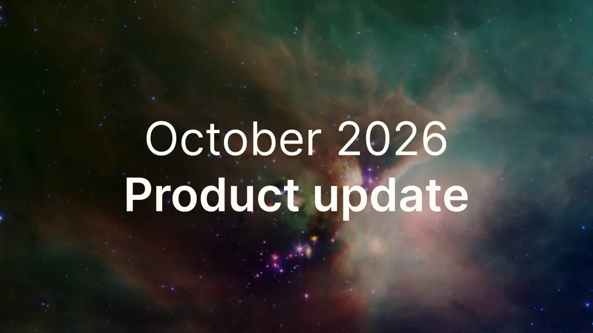 October 2026 – Product update