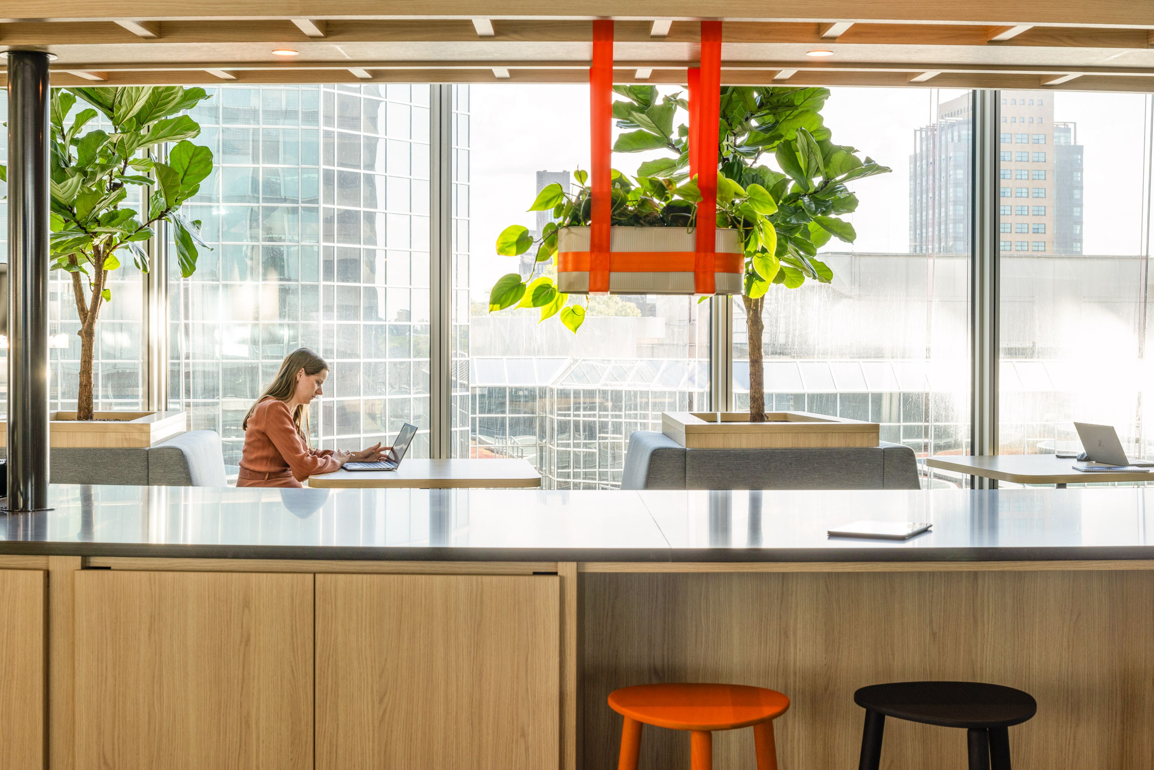 Groene hangelementen Rabo@Anywhere