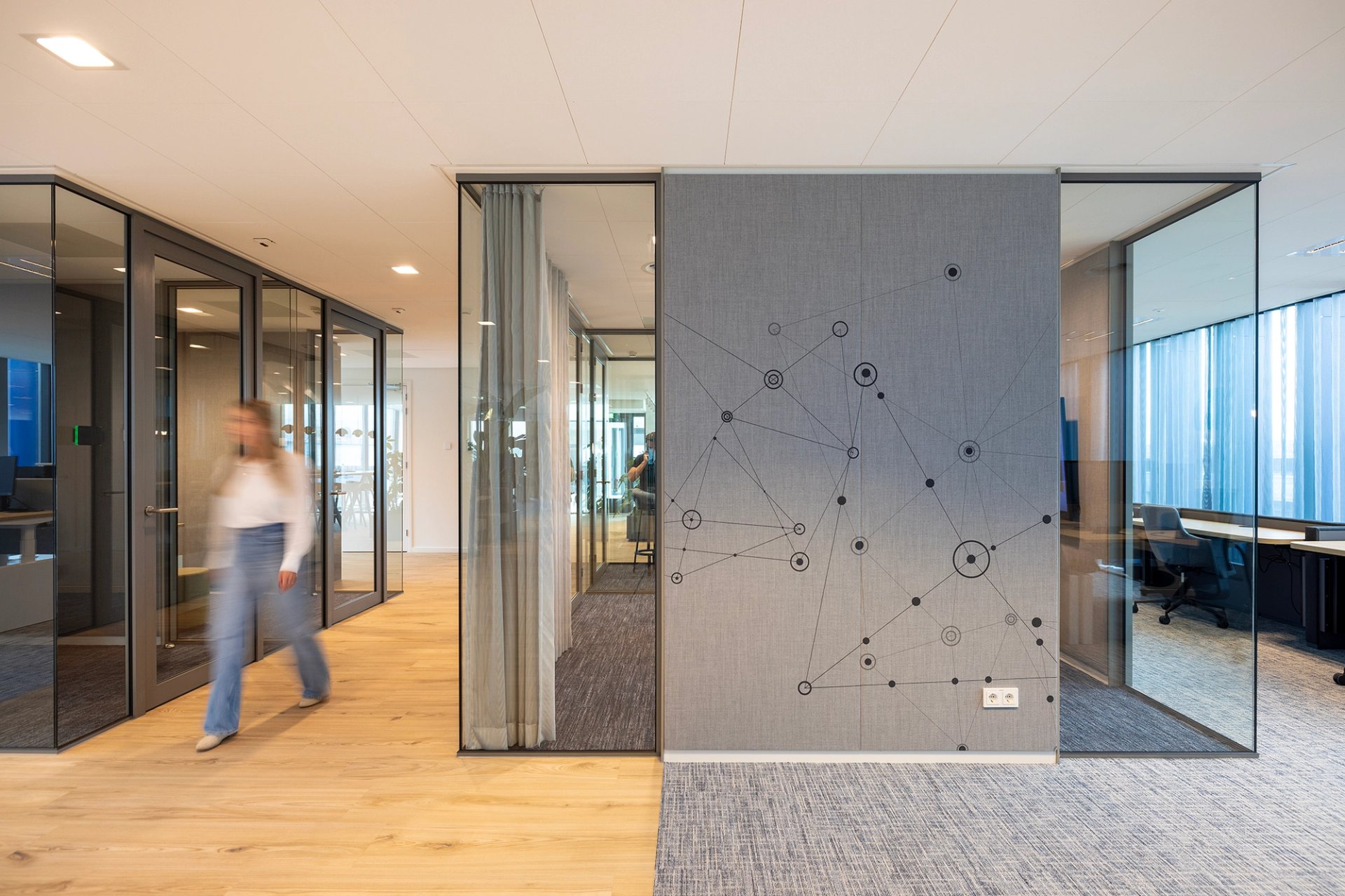 Akoestische wanden 'Interconnect'. 