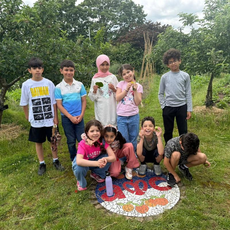 Kids gardening outdoors