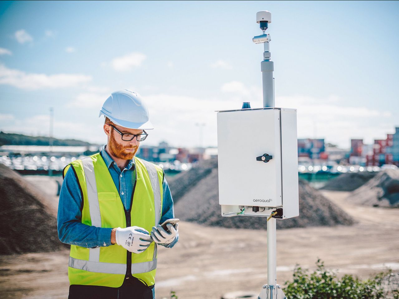 EHS professional performing exposure monitoring at a mine site