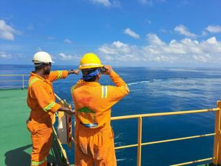 Safety audit and training taking place on offshore drilling platforms.