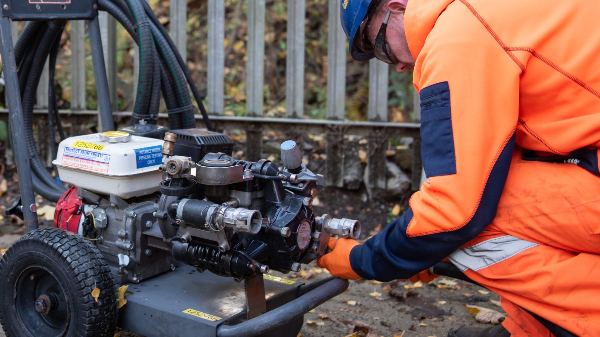 Environmental sampling in progress at energy site.