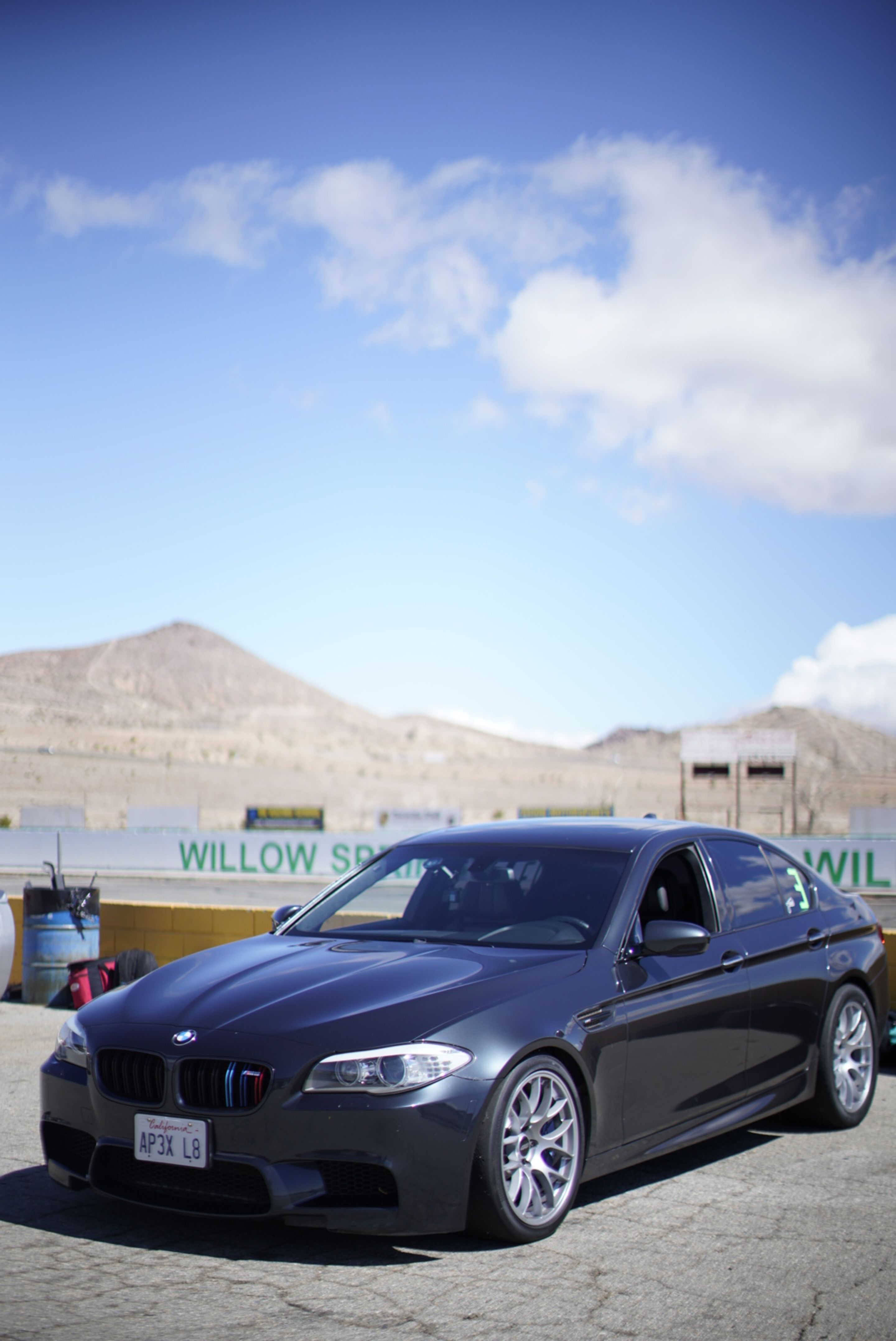 Grey BMW F10 M5 with 19" EC-7 Apex wheels in Race Silver