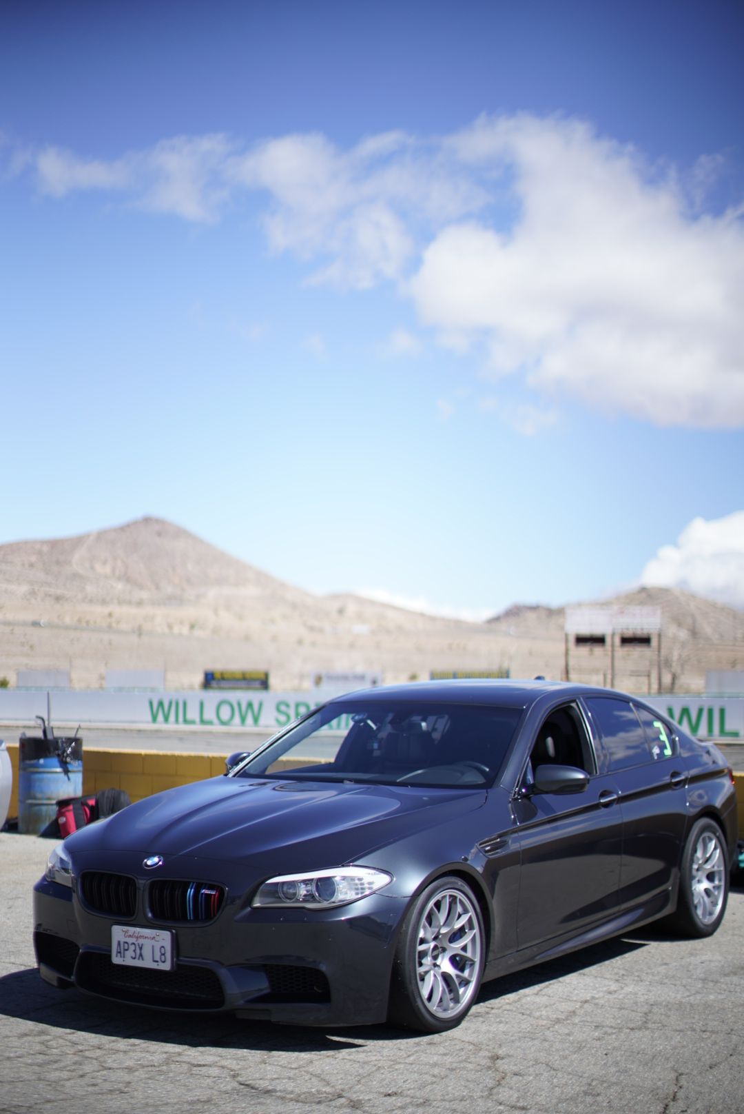 Grey BMW F10 M5 with 19" EC-7 Apex wheels in Race Silver