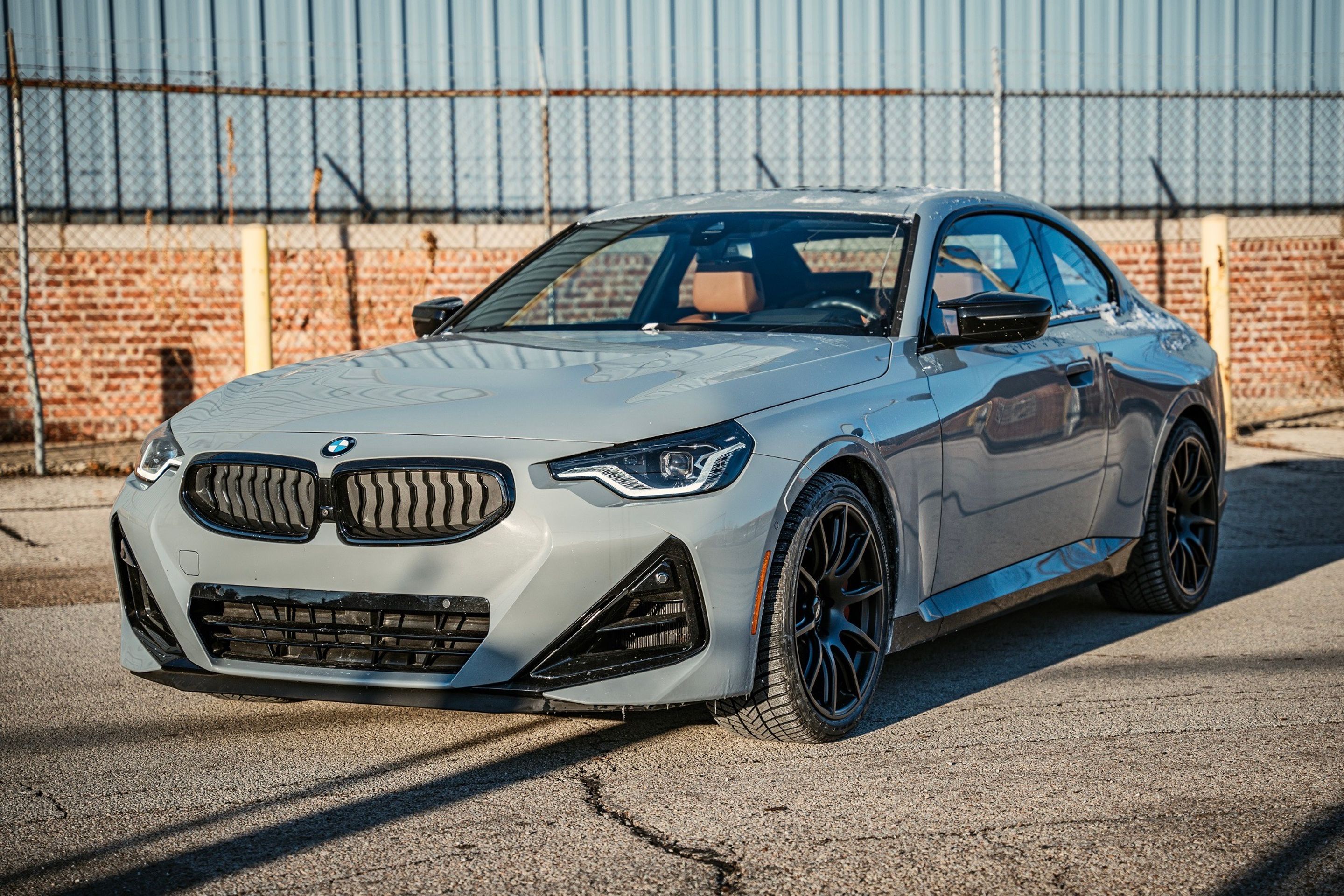 Grey BMW G42 2 Series with 19" SM-10 Apex wheels in Satin Black
