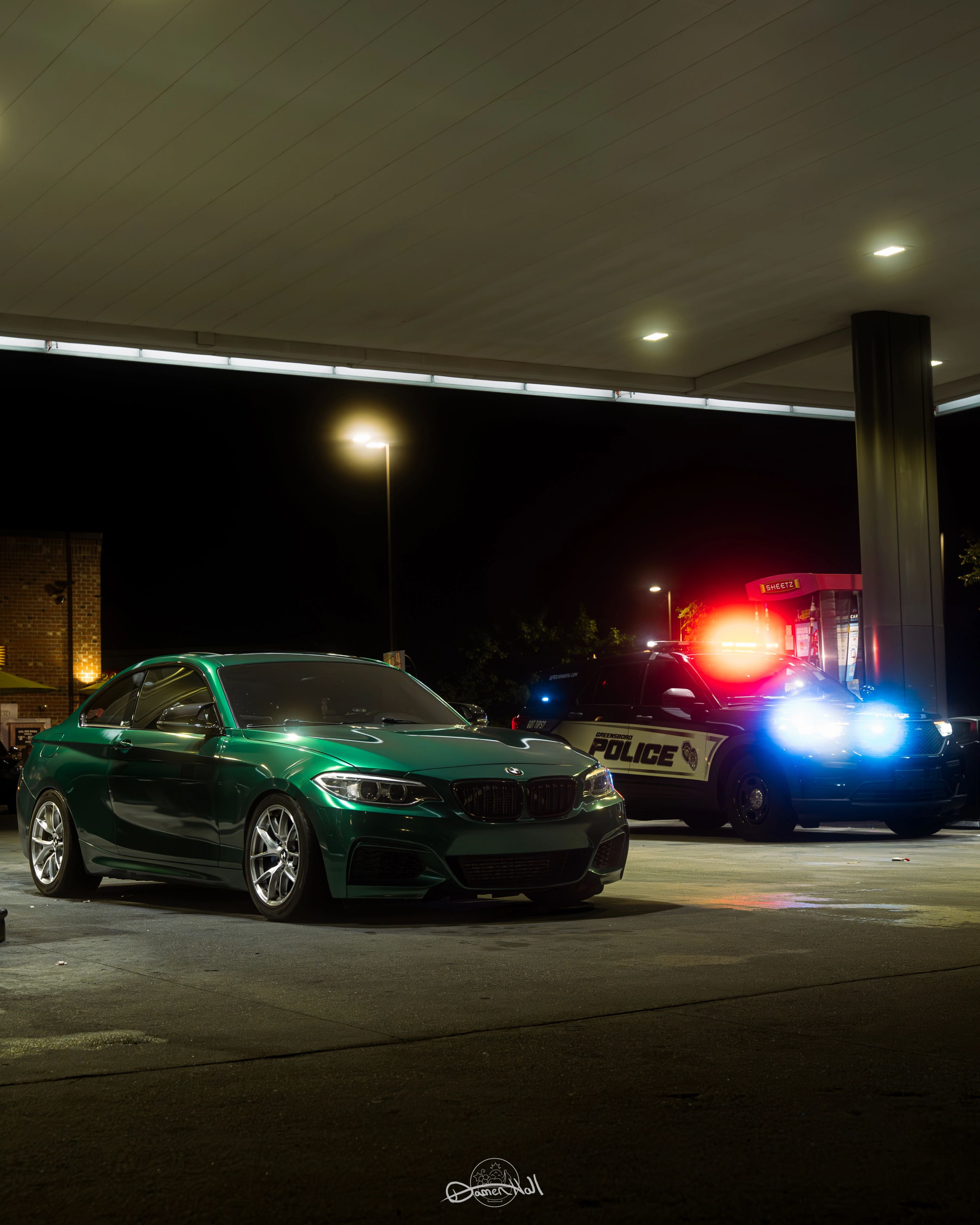 Green BMW F22 Coupe 2 Series with 17" VS-5RS Apex wheels in Brushed Clear