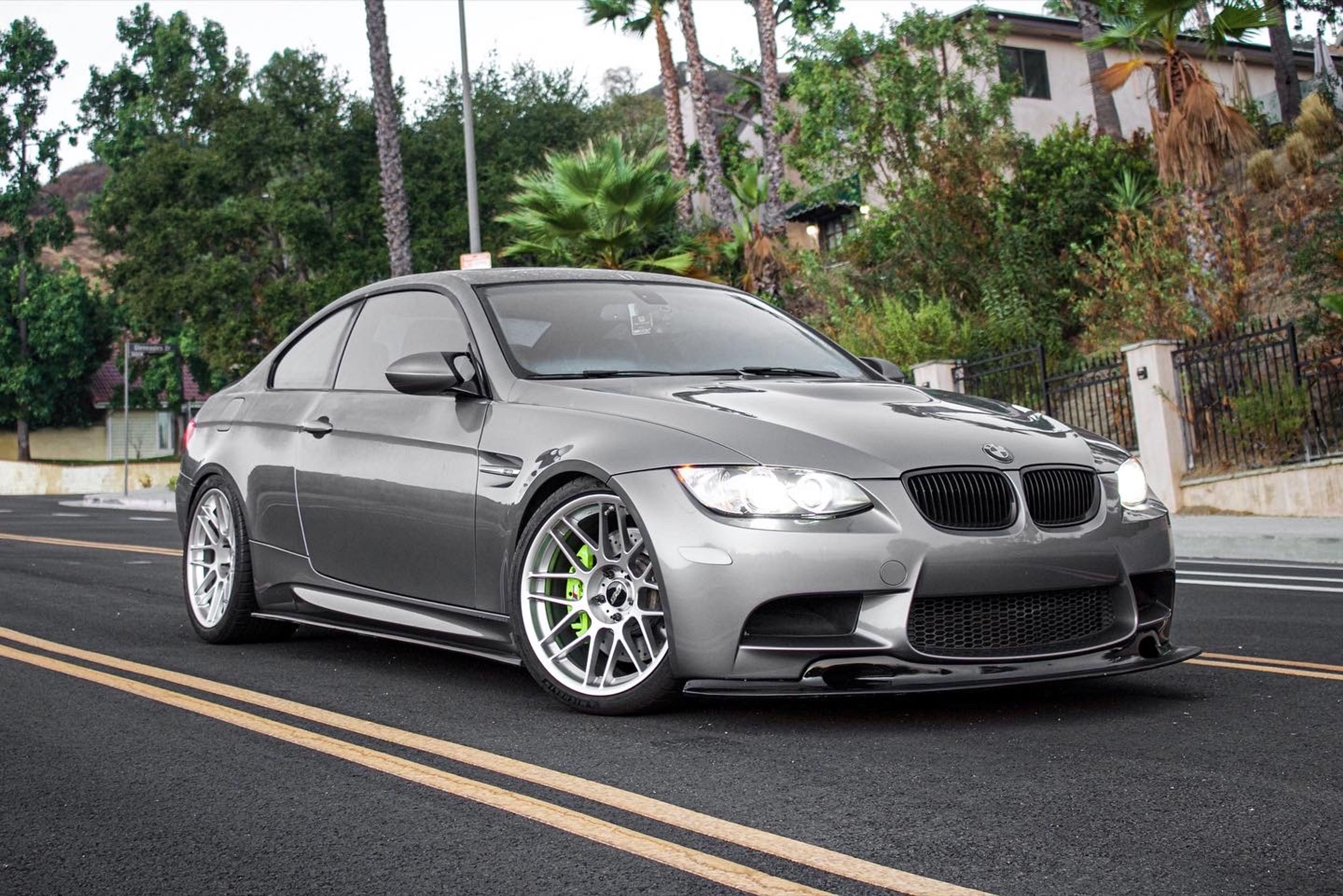 Grey BMW E92 Coupe M3 with 19" ARC-8 Apex wheels in Hyper Silver