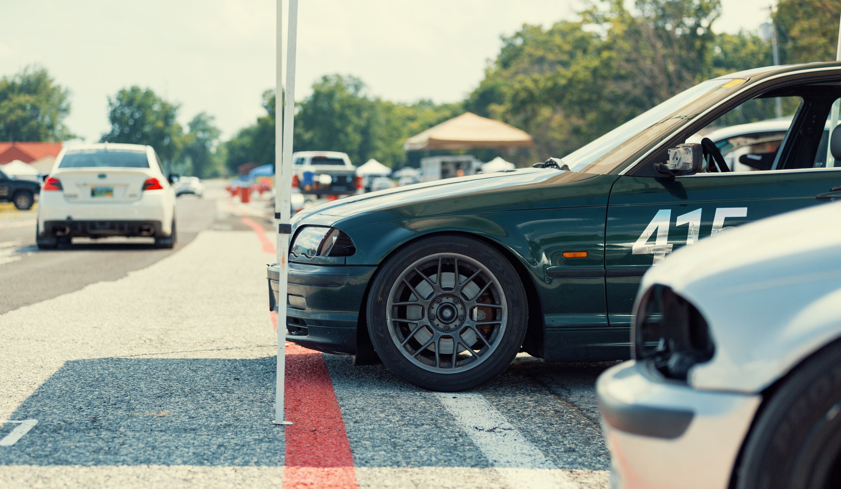 Green BMW E46 3 Series with 17" ARC-8 Apex wheels in Anthracite