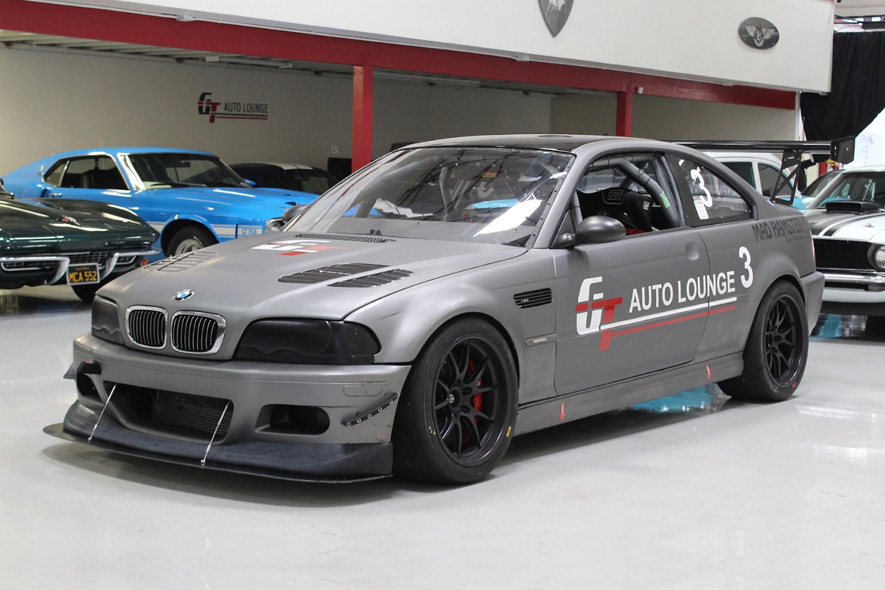 Grey BMW E46 M3 with 18" FL-5 Apex wheels in Satin Black