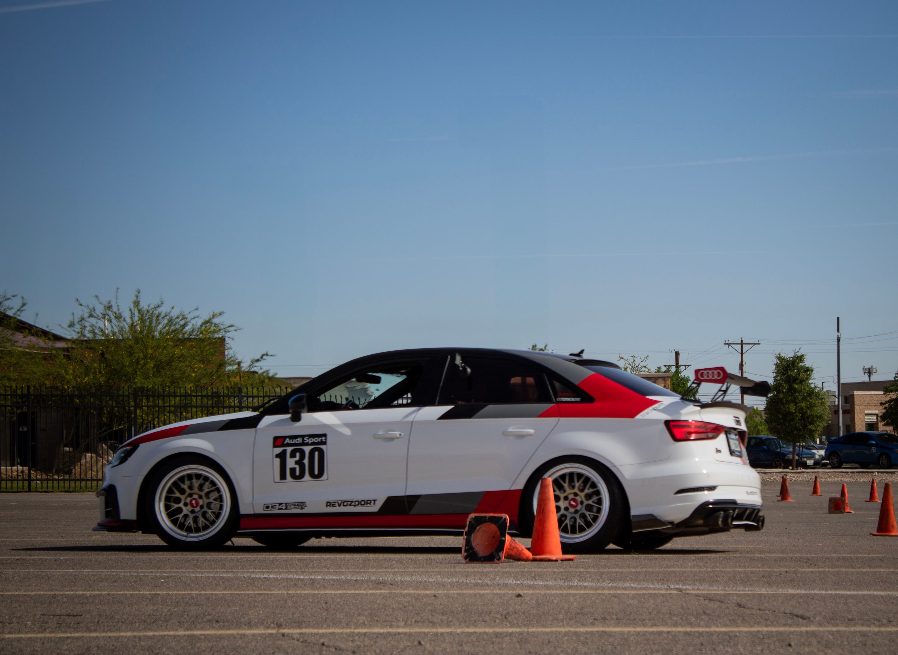 Race Livery Audi 8V A3 with 18" ML-10RT Apex wheels in Machined Lip Gloss Motorsport Gold