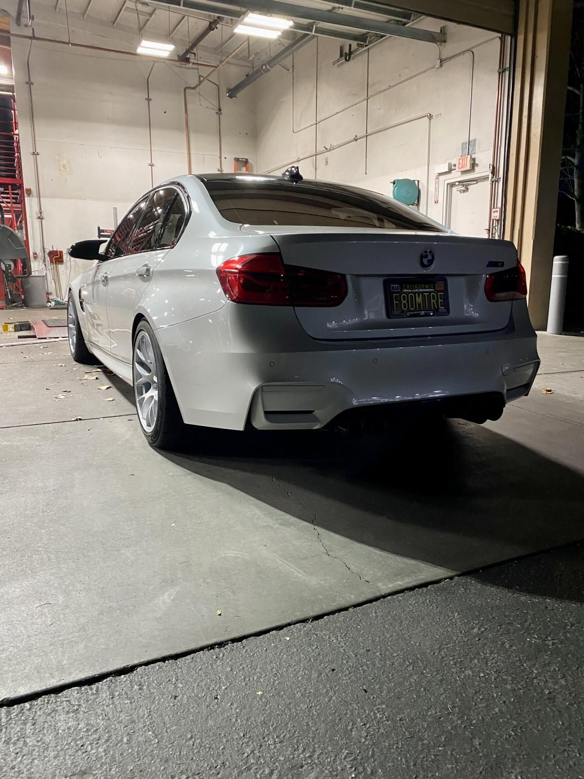 White BMW F80 M3 with 18" EC-7 Apex wheels in Race Silver