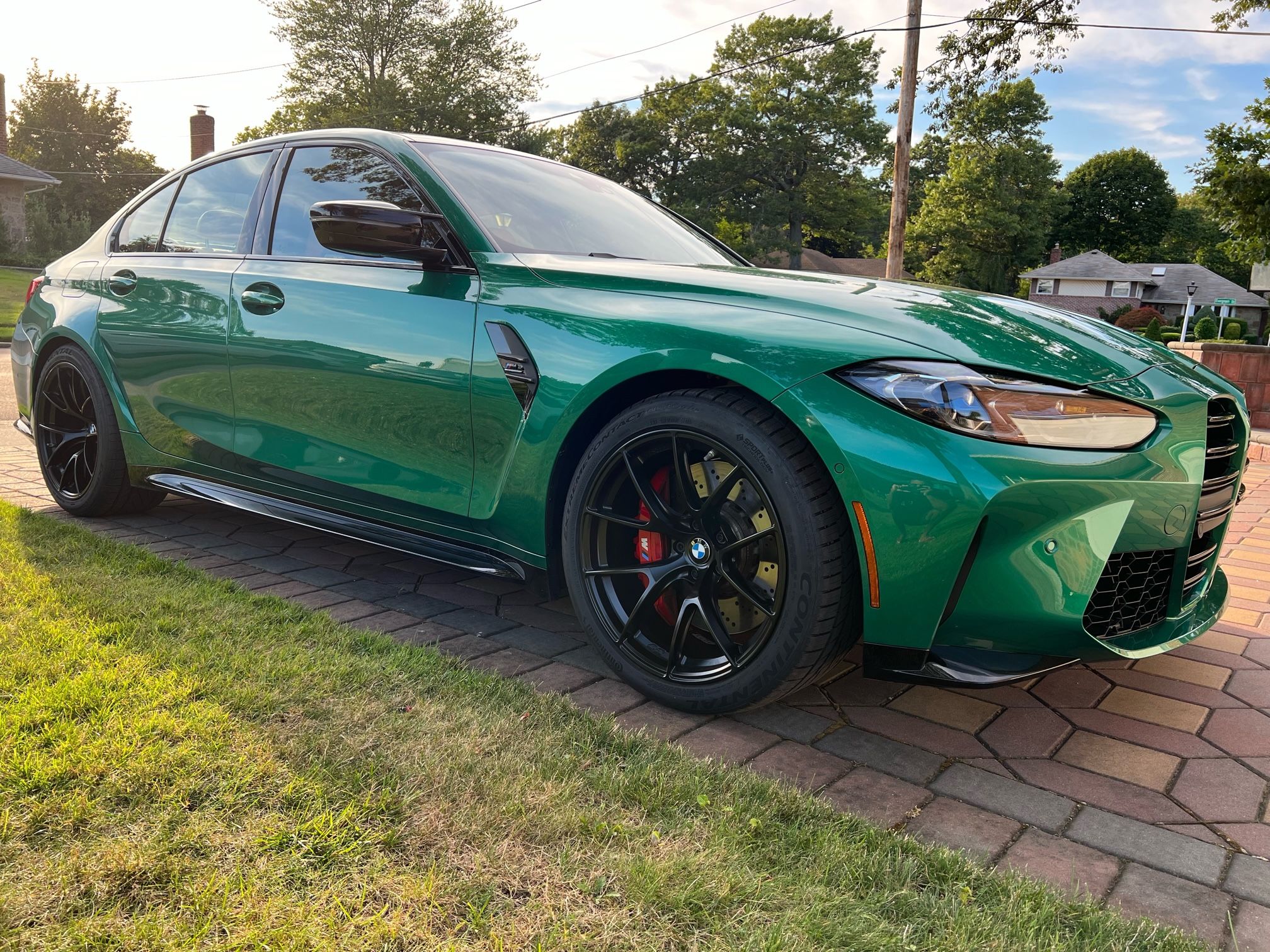 Green BMW G80 M3 with 19" VS-5RS Apex wheels in Satin Black