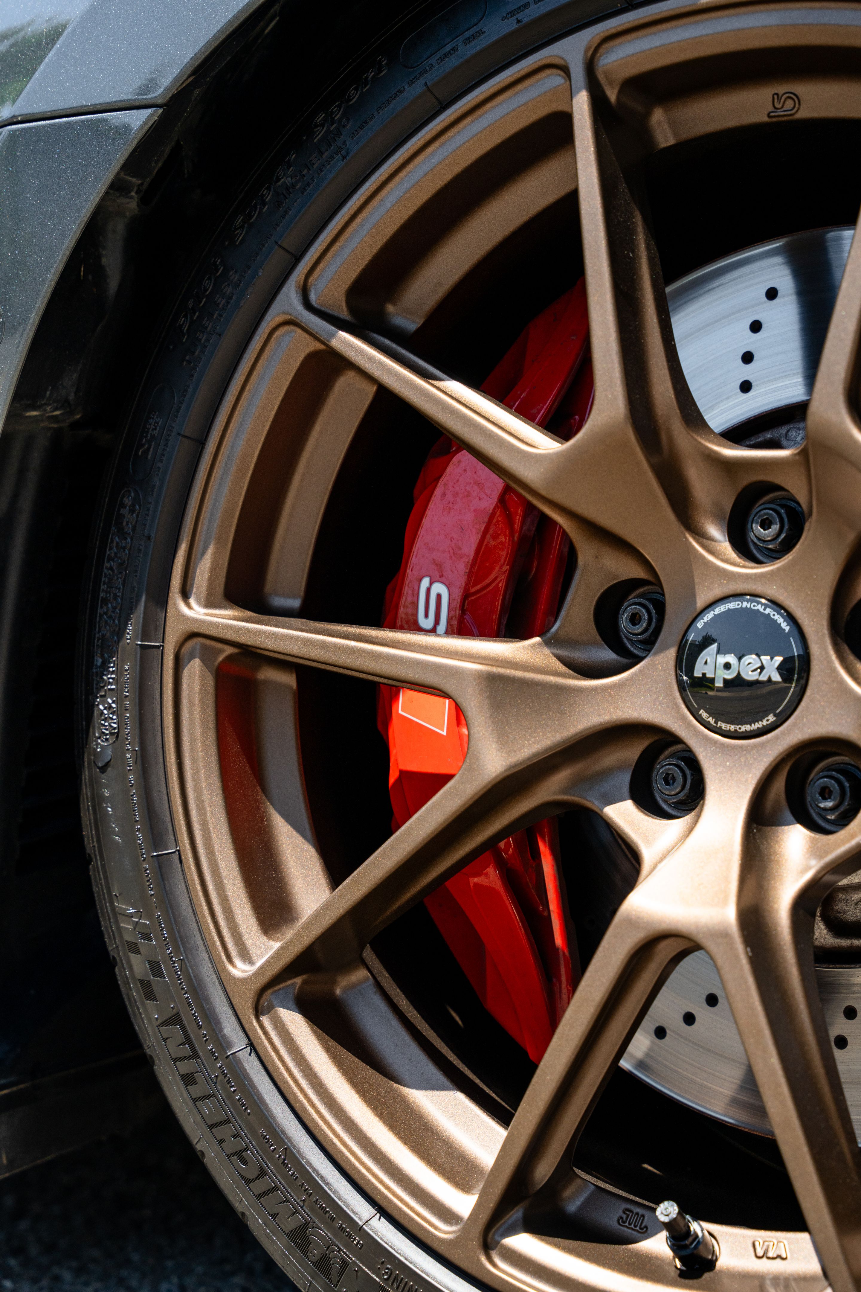 Grey Audi 8Y RS 3 with 18" VS-5 Apex wheels in Satin Bronze