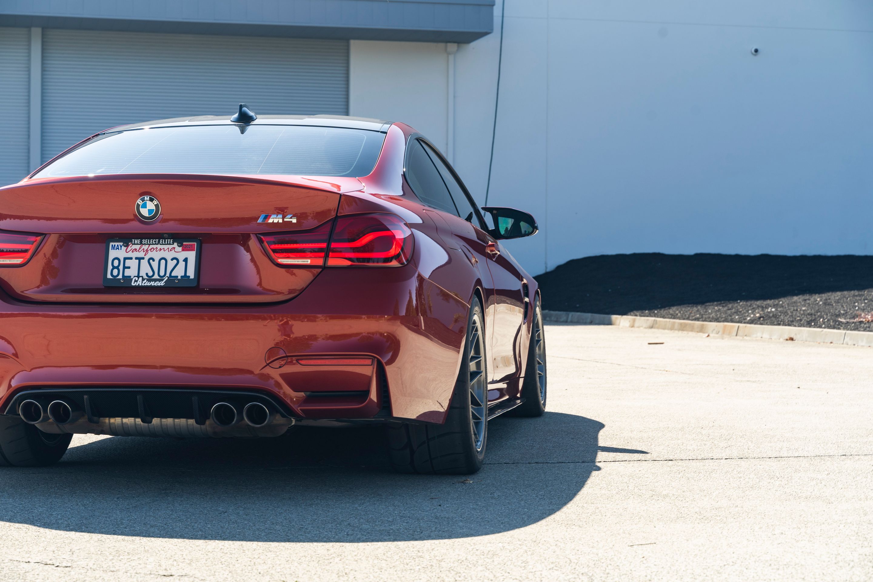 Orange BMW F82 Coupe M4 with 18" ARC-8 Apex wheels in Anthracite