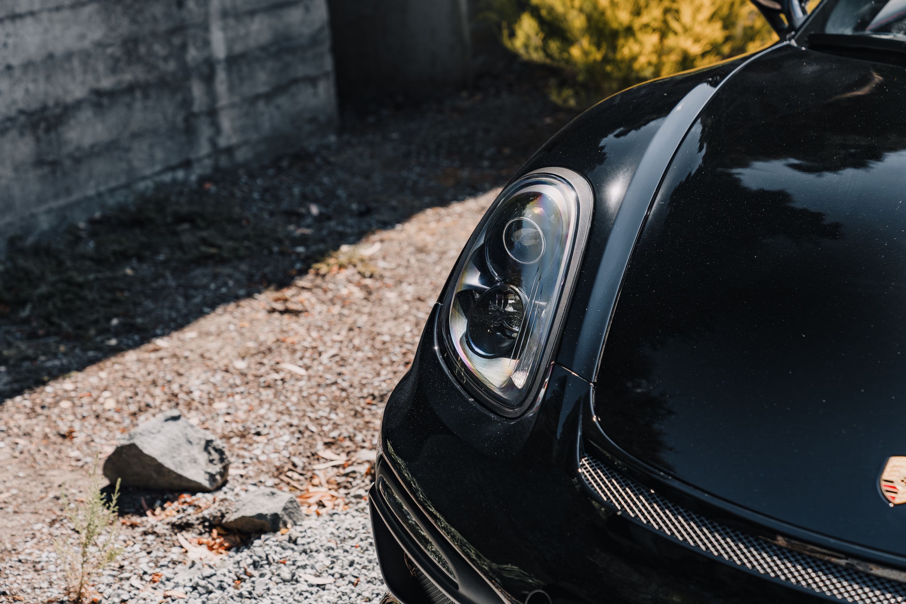 Black Porsche 981 Spyder with 20" VS-5RS Apex wheels in Motorsport Gold