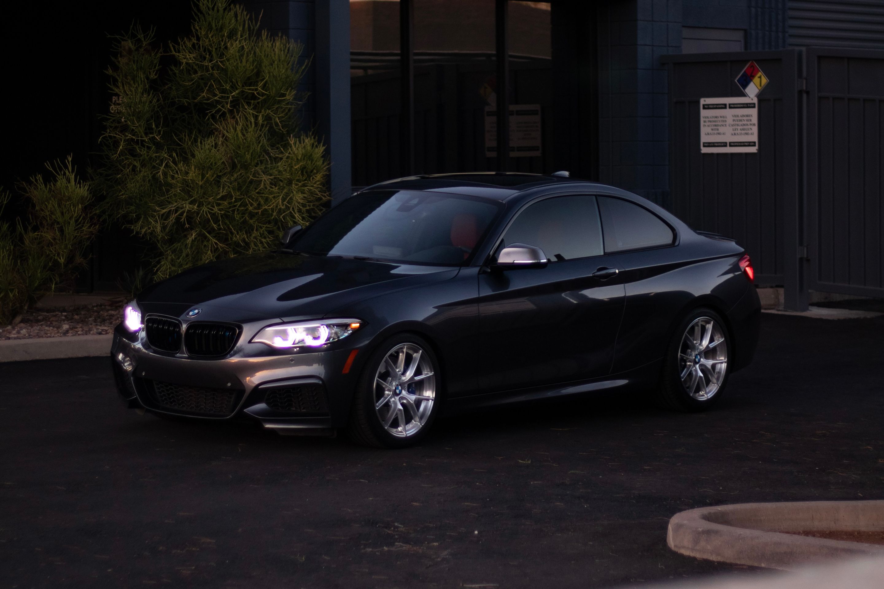 Grey BMW F22 Coupe 2 Series with 18" VS-5RS Apex wheels in Brushed Clear