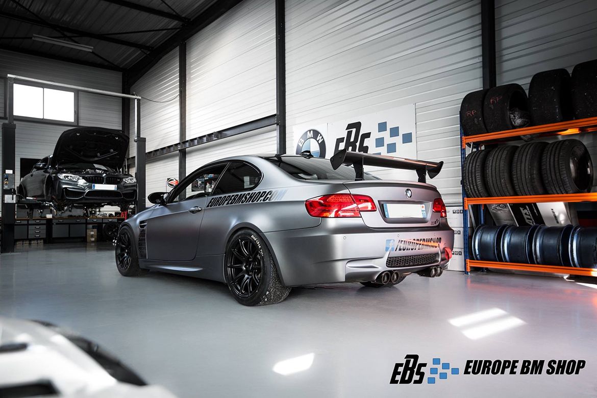 Grey BMW E92 Coupe M3 with 18" SM-10 Apex wheels in Satin Black