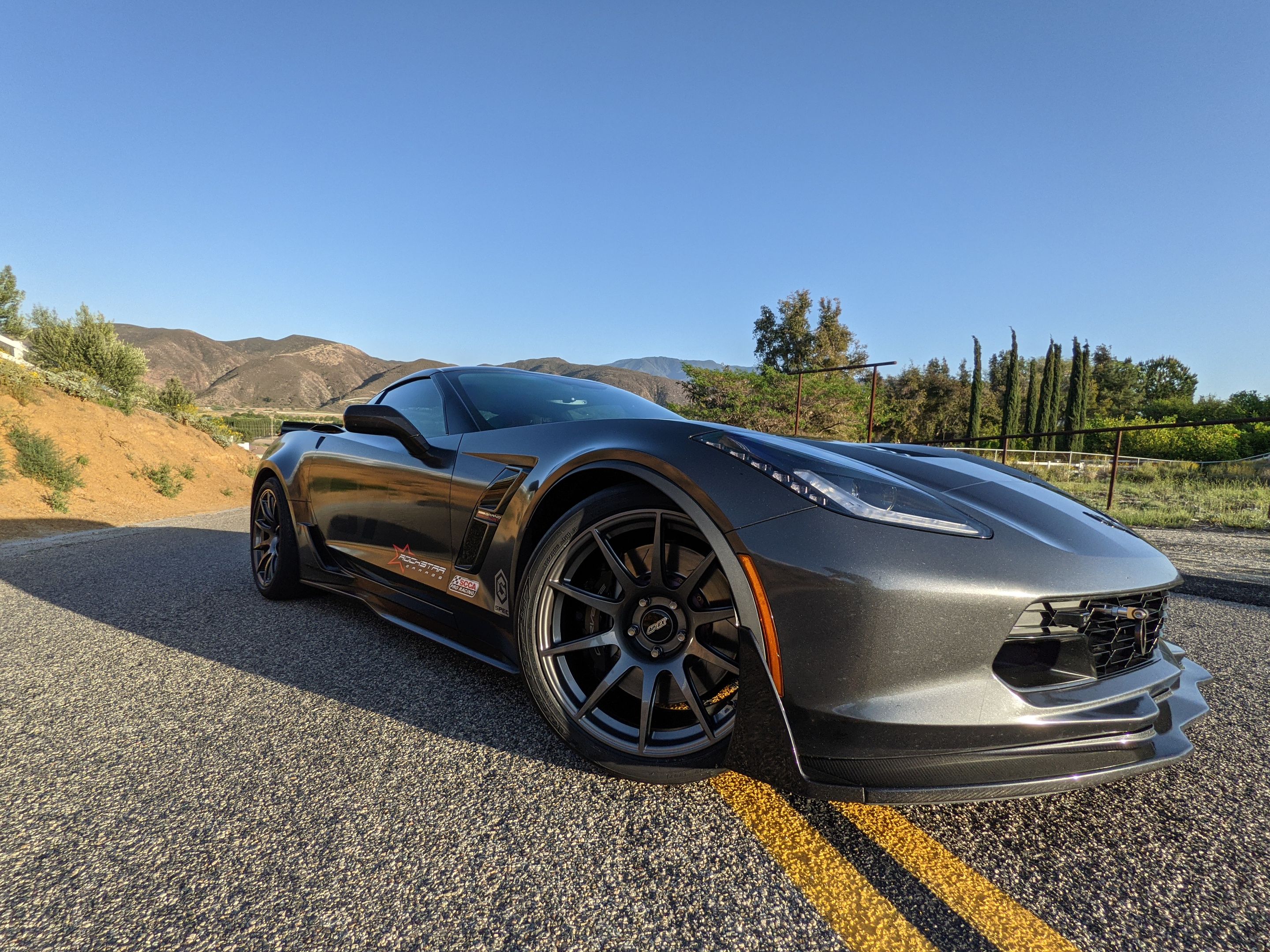 Grey Chevrolet C7 Corvette Grand Sport with 19" SM-10 Apex wheels in Anthracite