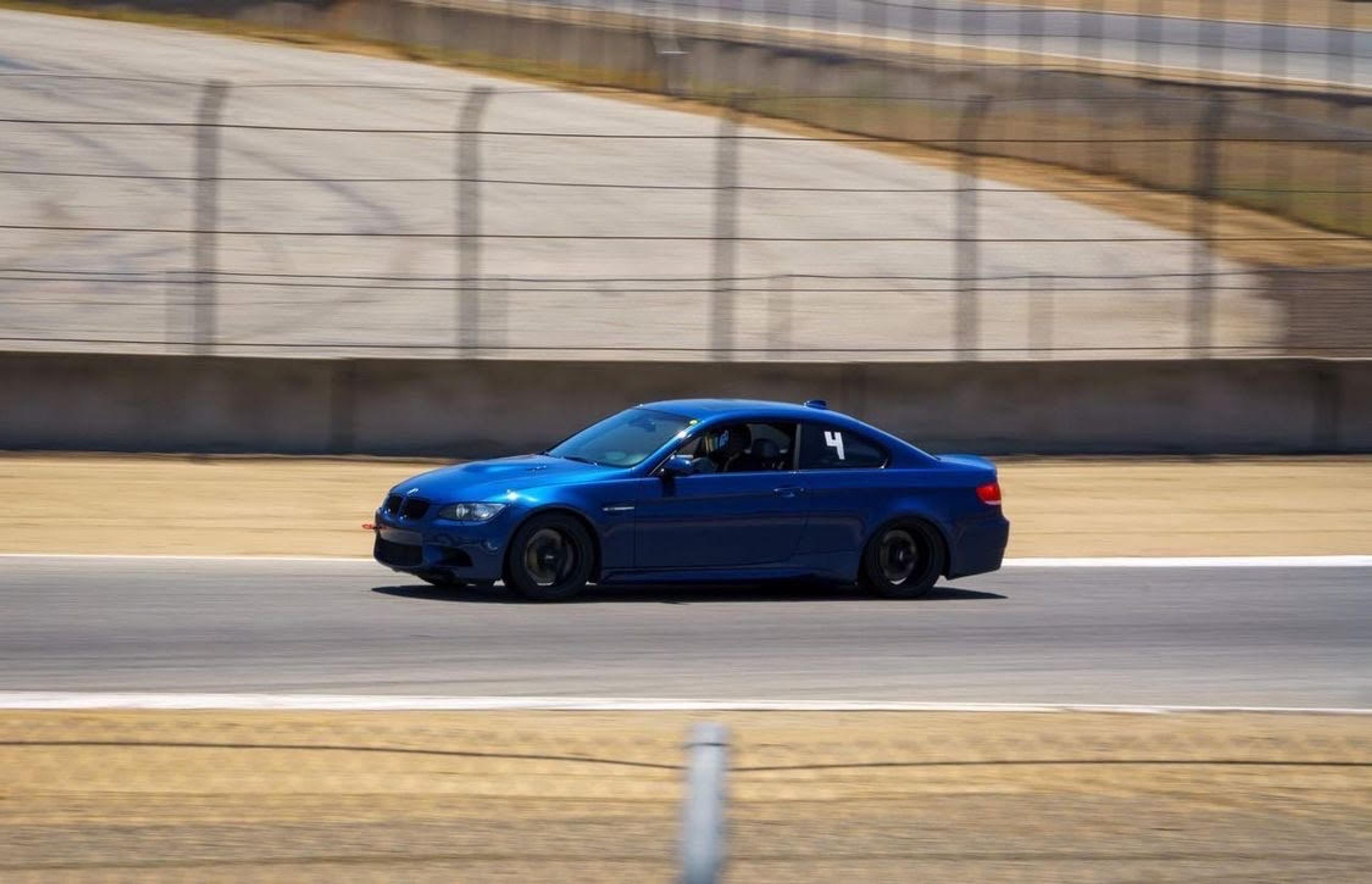 Blue BMW E92 Coupe M3 with 18" VS-5RS Apex wheels in Satin Black