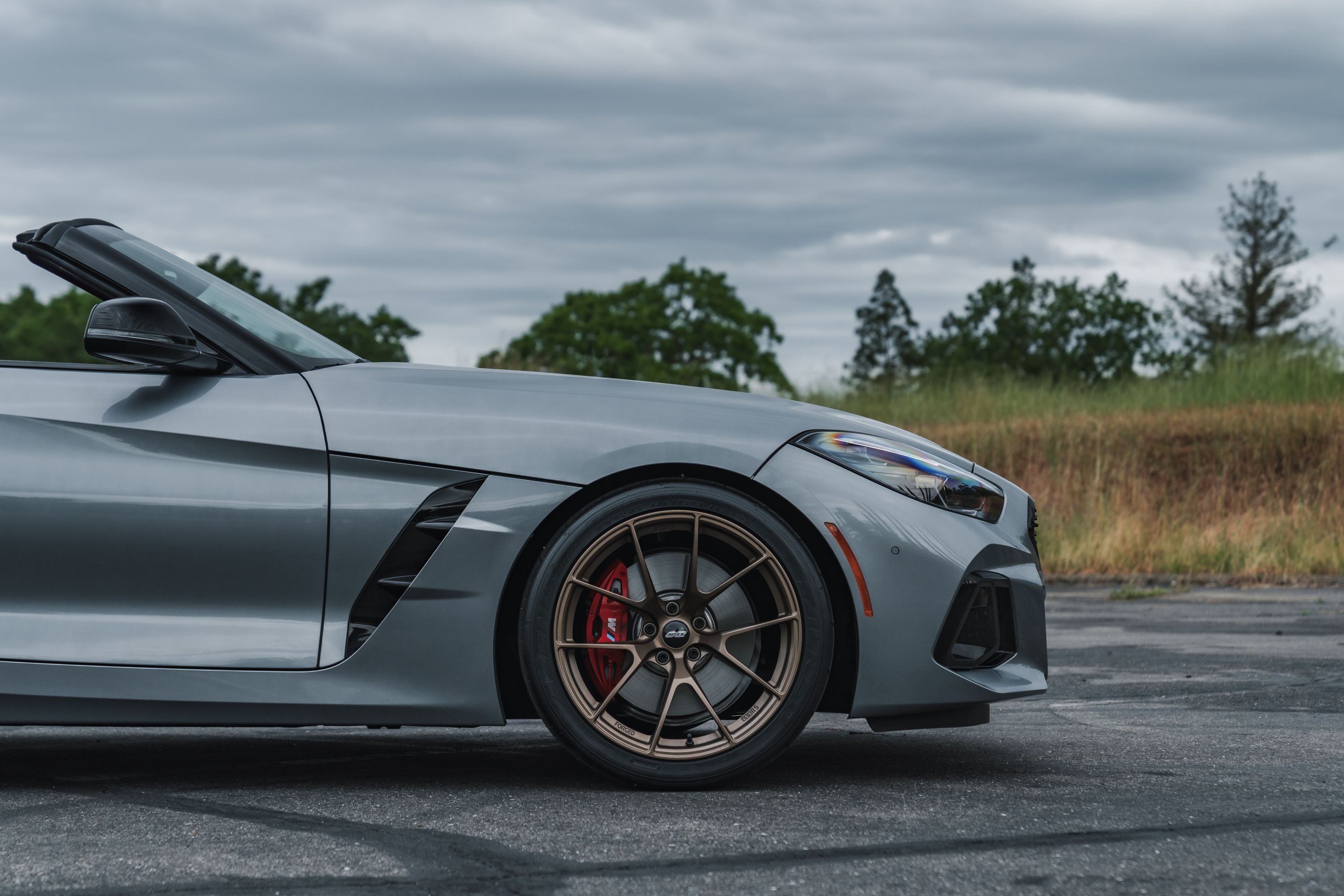 Grey BMW G29 Z4 with 19" VS-5RS Apex wheels in Satin Bronze