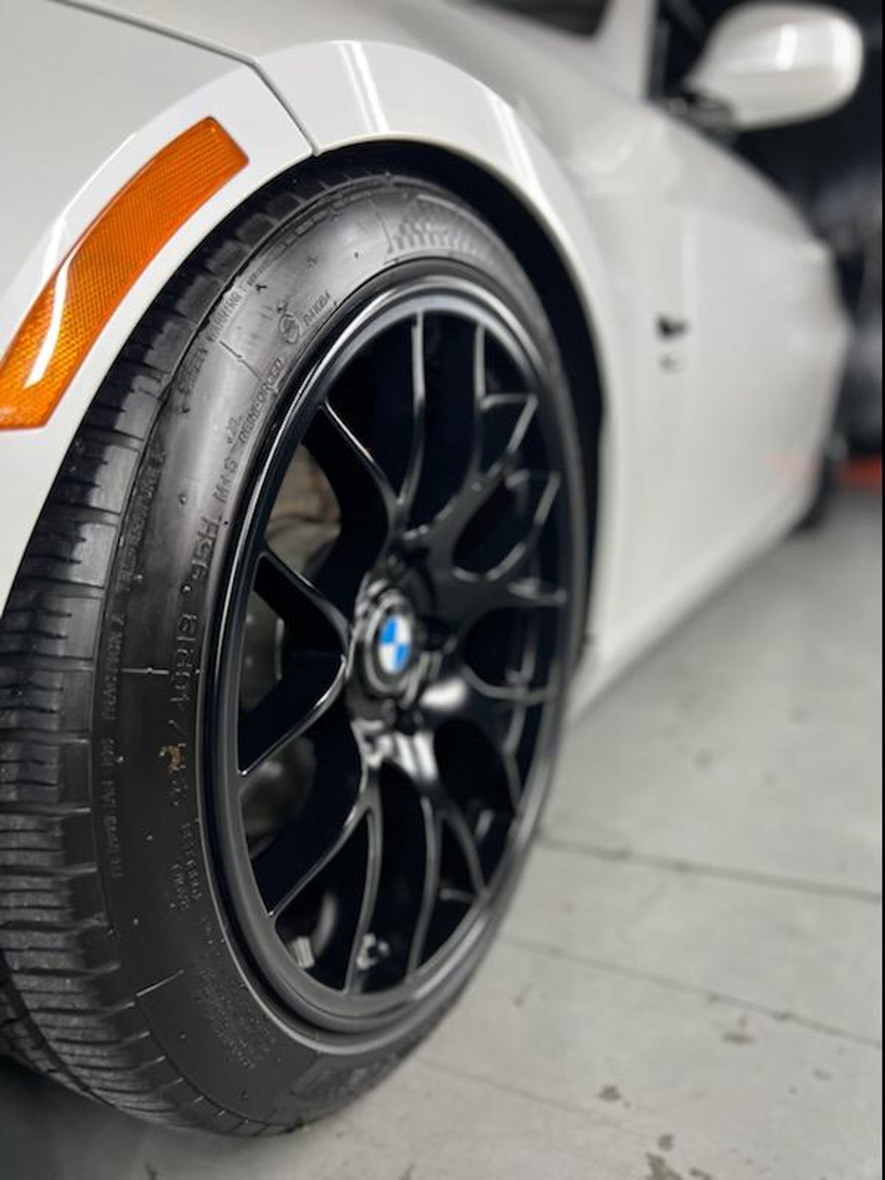 White BMW E92 Coupe 3 Series with 18" EC-7 Apex wheels in Satin Black