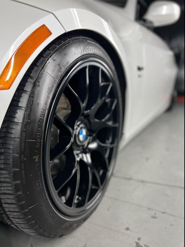 White BMW E92 Coupe 3 Series with 18" EC-7 Apex wheels in Satin Black