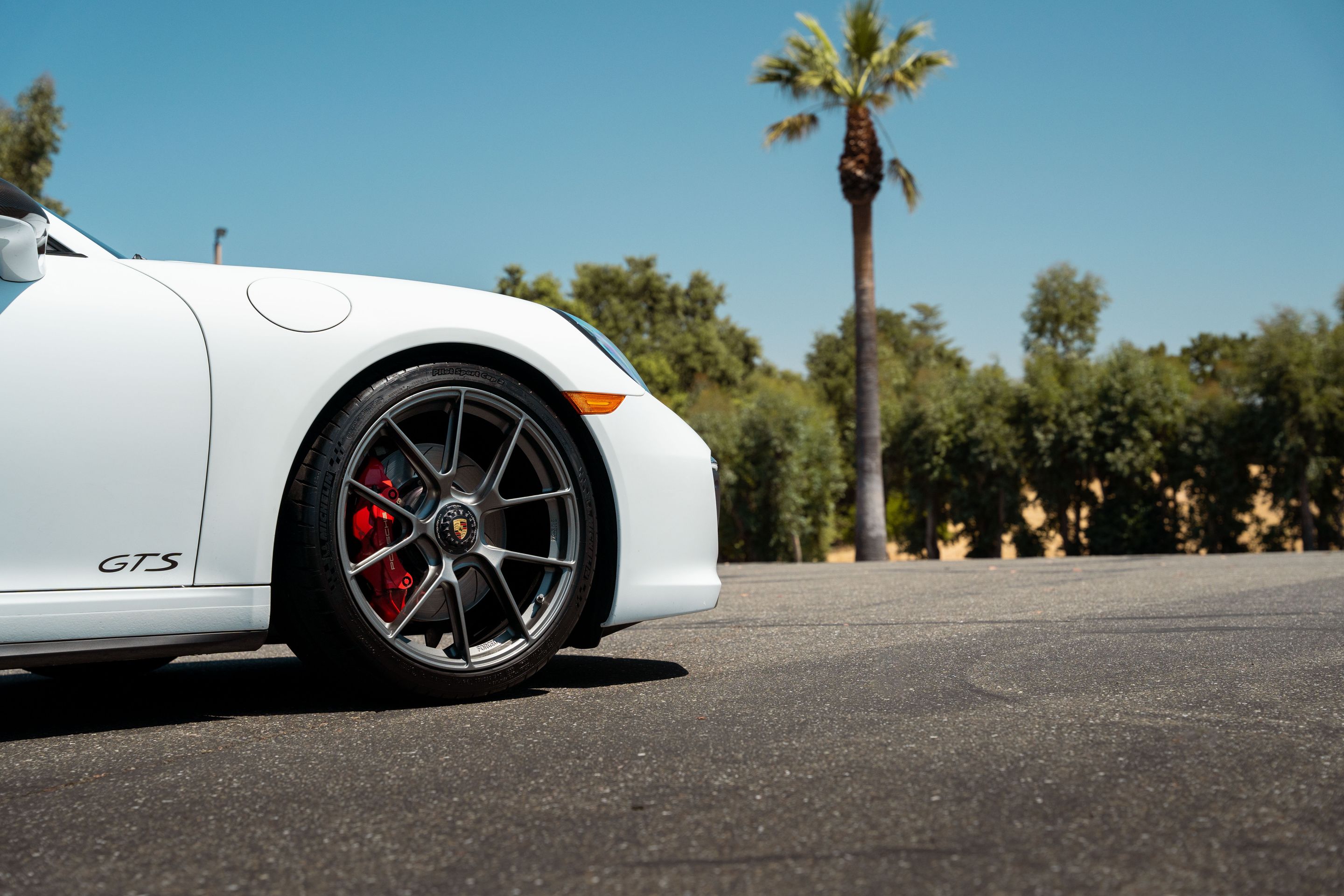 White Porsche 911 991.2 Carrera GTS with 20" VS-5RS Apex wheels in Anthracite