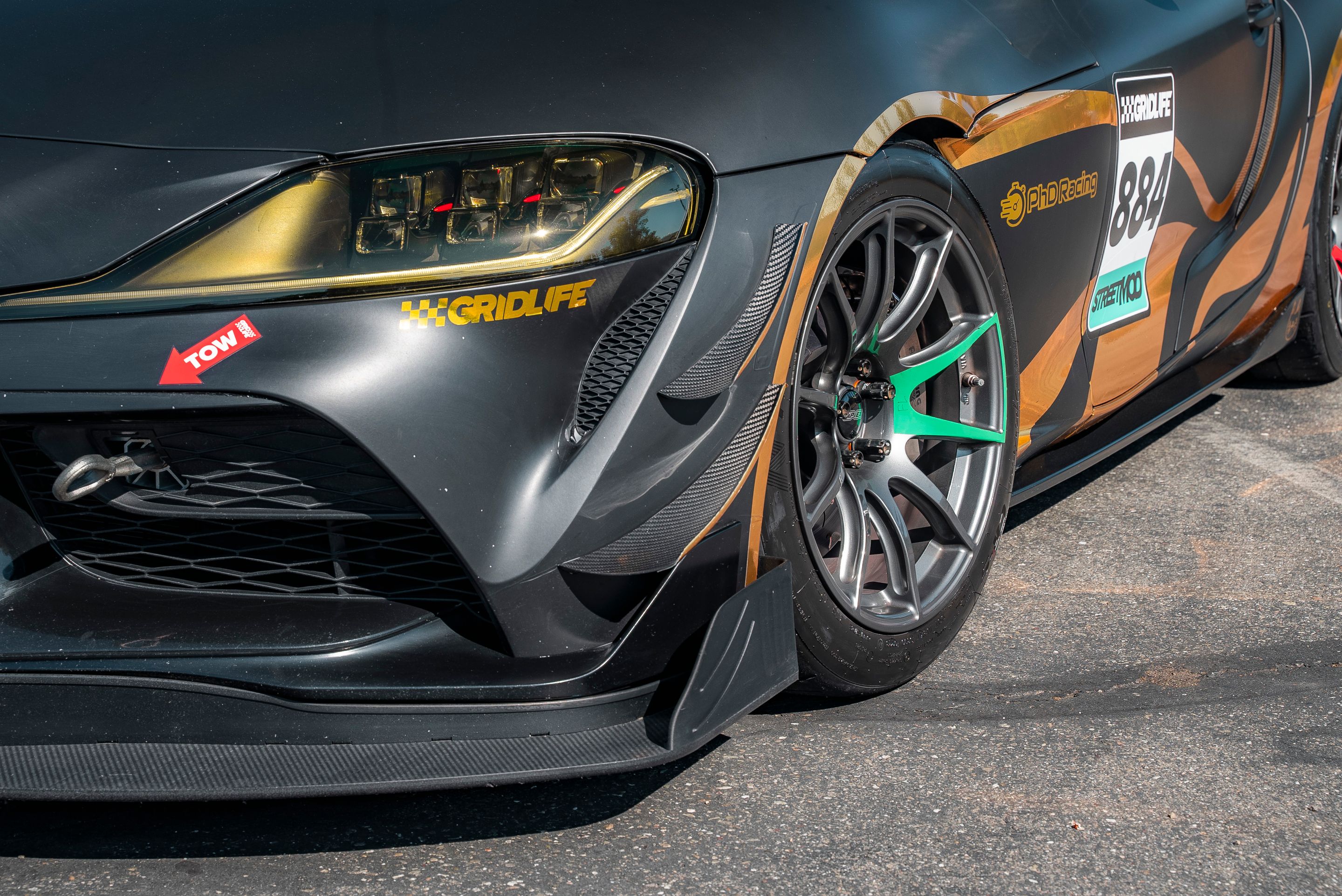 Grey Toyota GR Supra with 18" SM-10 Apex wheels in Anthracite