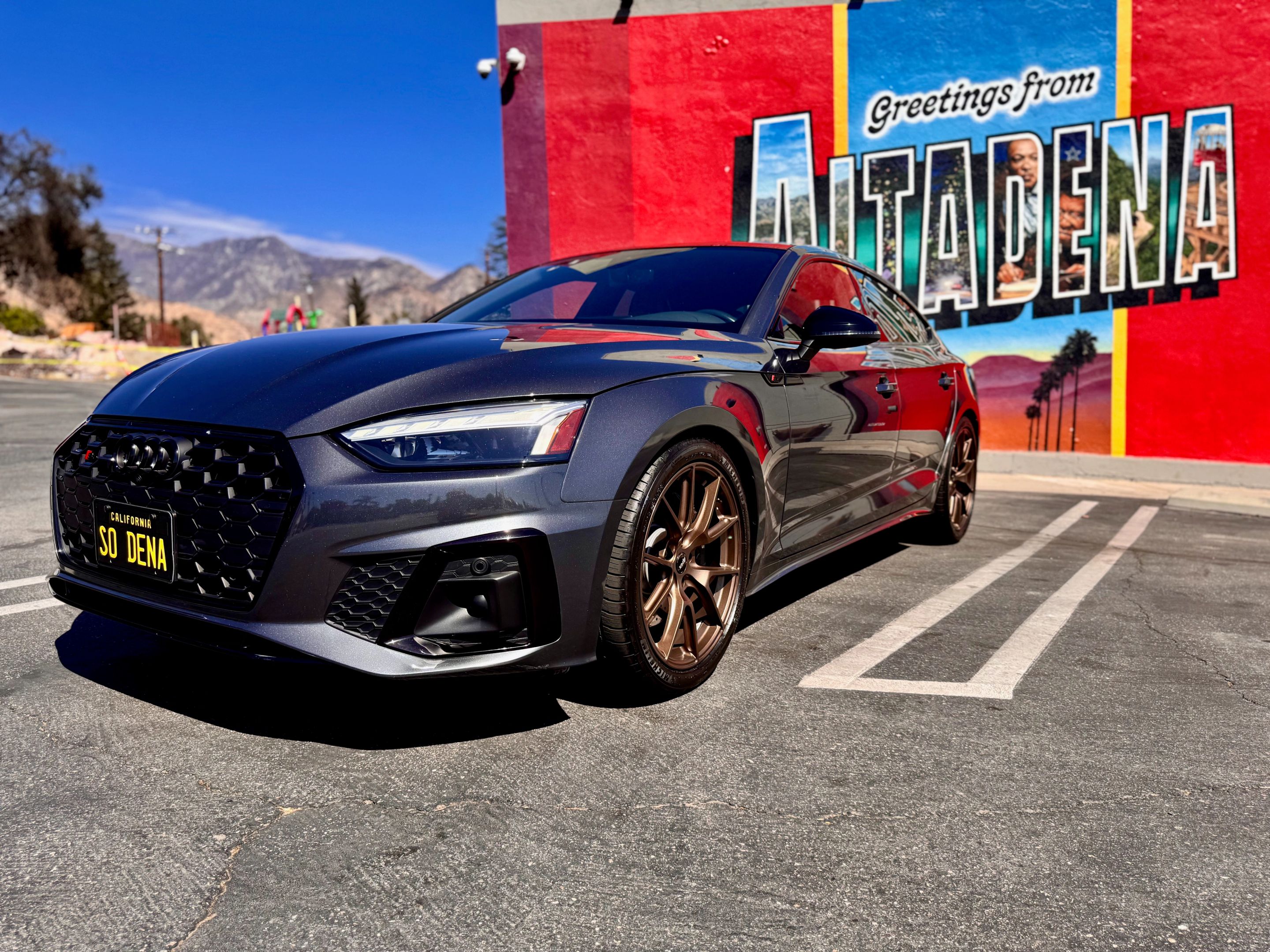 Grey Audi B9 S5 with 19" VS-5 Apex wheels in Satin Bronze