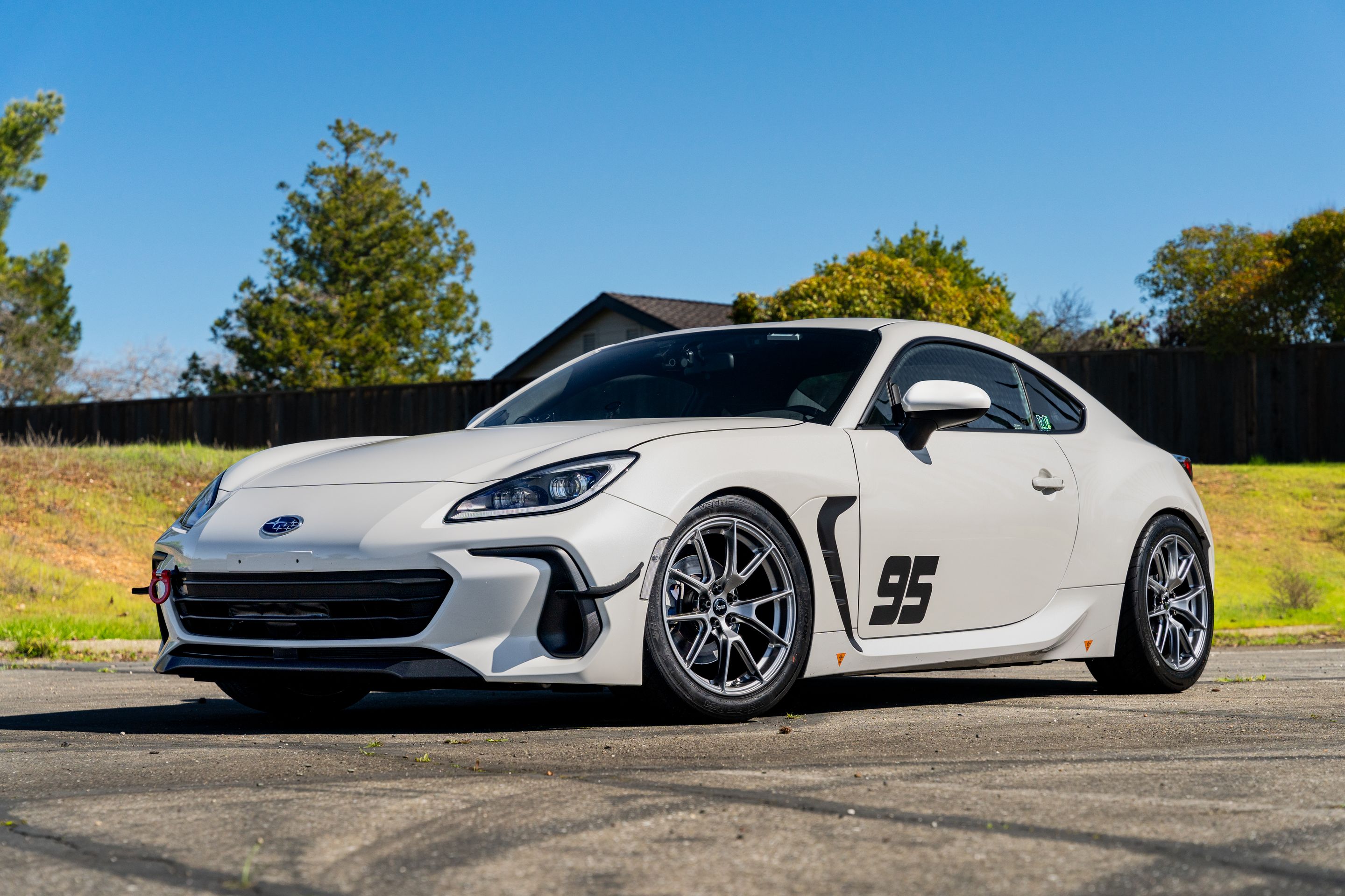 White Subaru ZD8 / Gen 2 BRZ with 17" VS-5 Apex wheels in Hyper Black