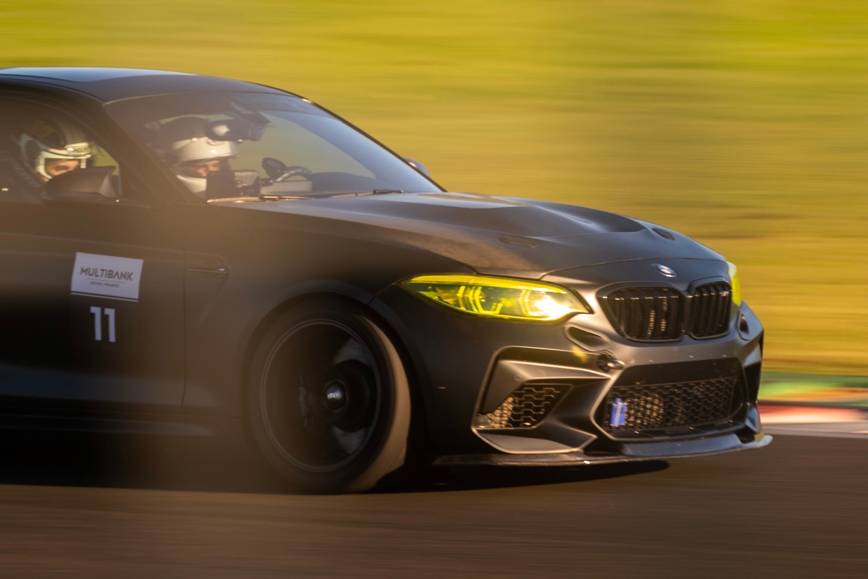 Black BMW F87 M2 with 18" EC-7 Apex wheels in Satin Black