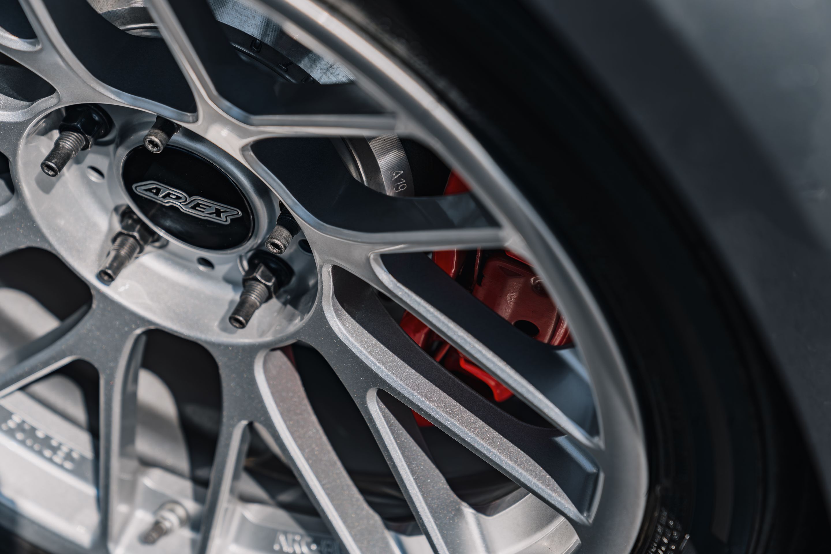 Grey BMW E92 Coupe M3 with 18" ARC-8RT Apex wheels in Race Silver