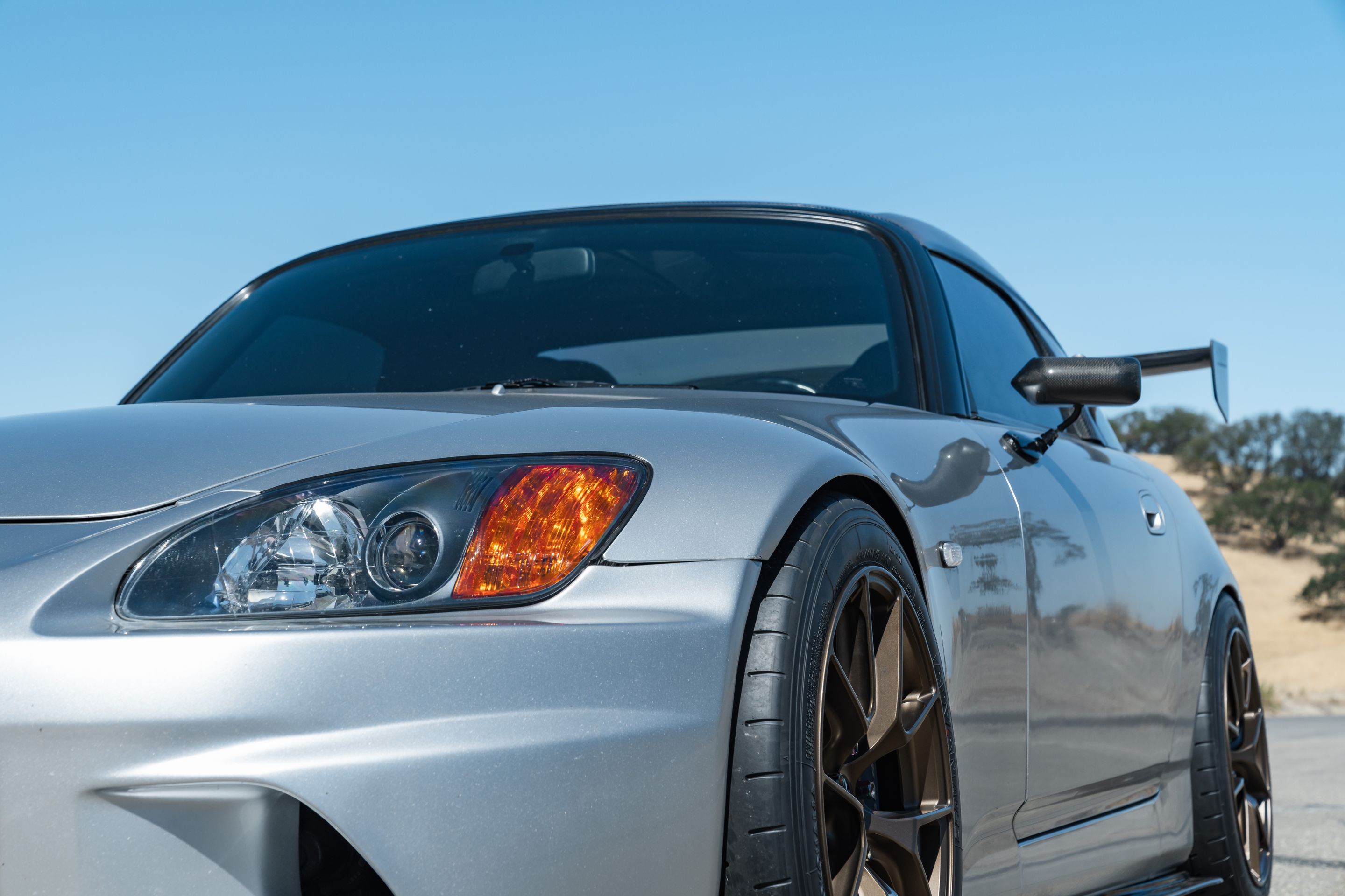 Silver Honda S2000 with 17" VS-5RS Apex wheels in Satin Bronze