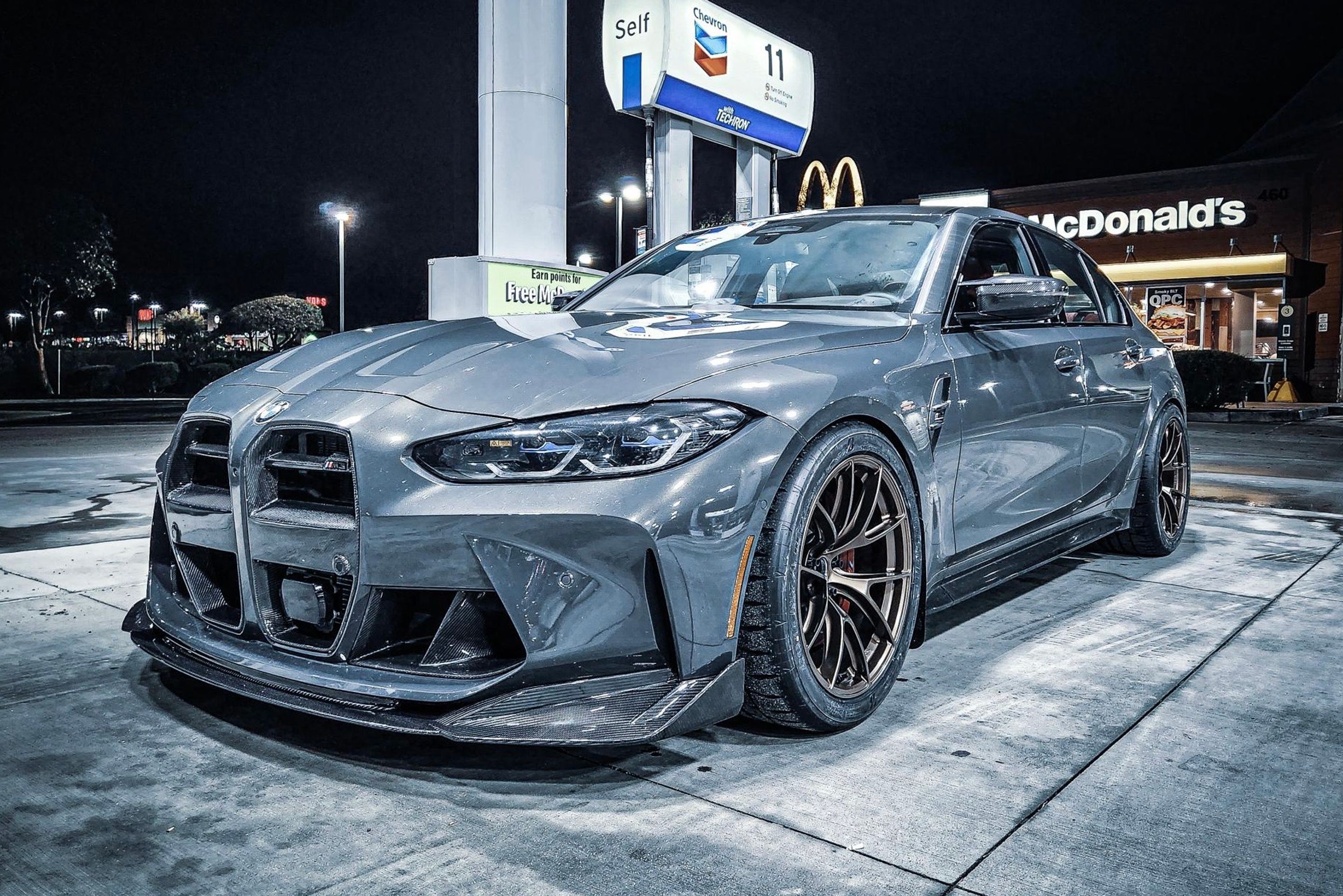 Grey BMW G80 M3 with 19" VS-5RS Apex wheels in Satin Bronze
