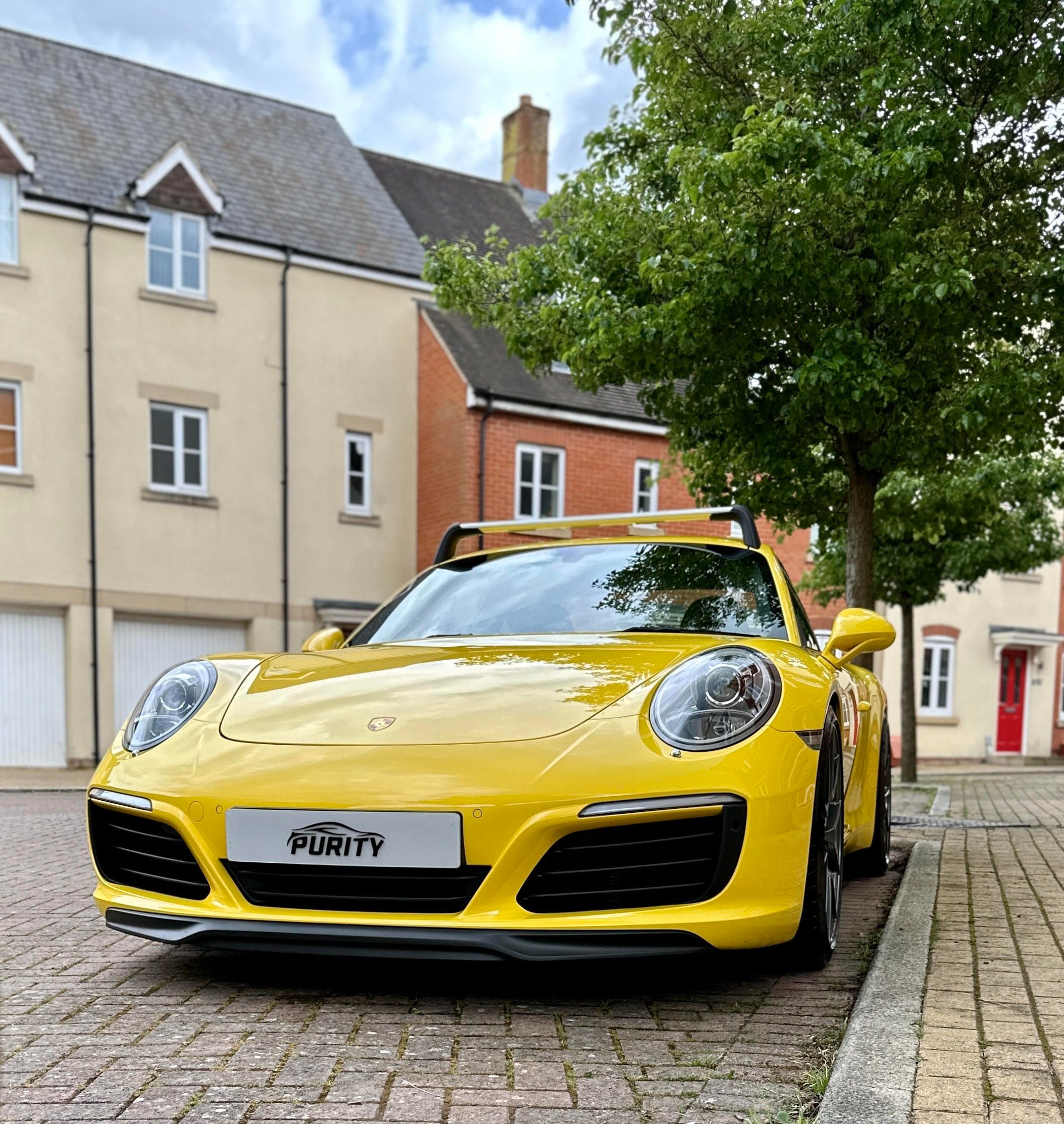 Yellow Porsche 911 991.2 Carrera T with 20" VS-5RS Apex wheels in Anthracite