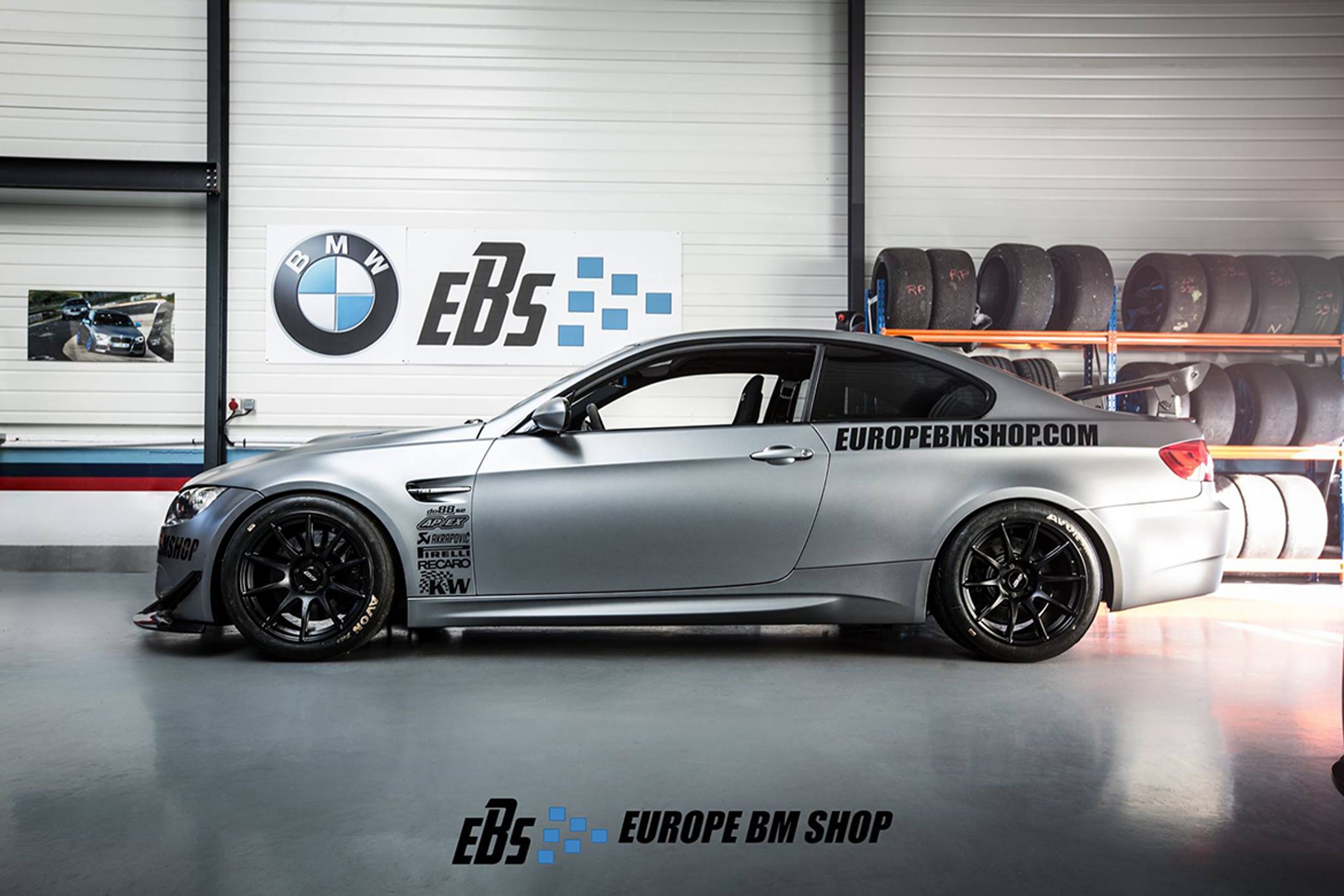 Grey BMW E92 Coupe M3 with 18" SM-10 Apex wheels in Satin Black