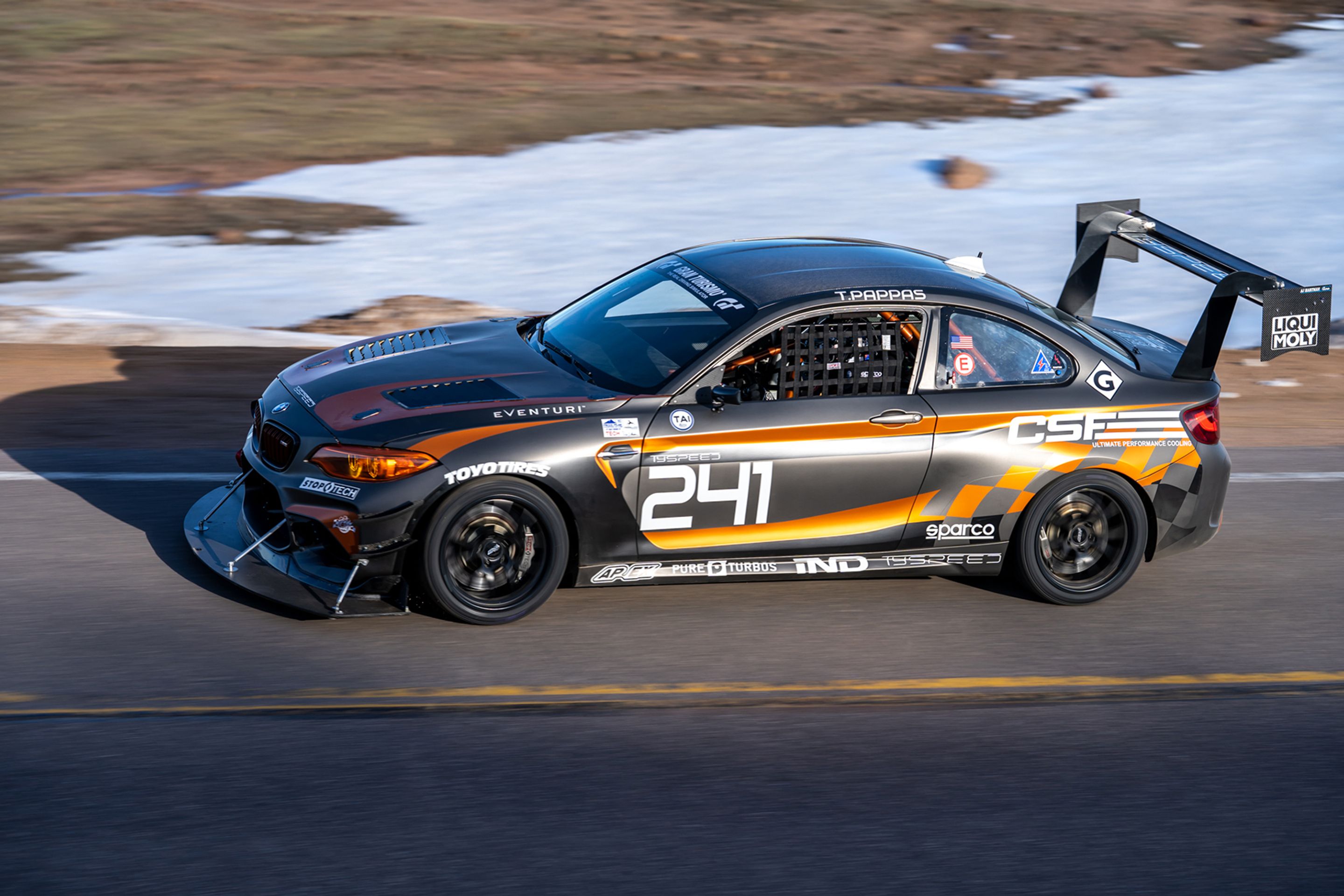 Grey BMW F87 M2 with 18" FL-5 Apex wheels in Satin Black