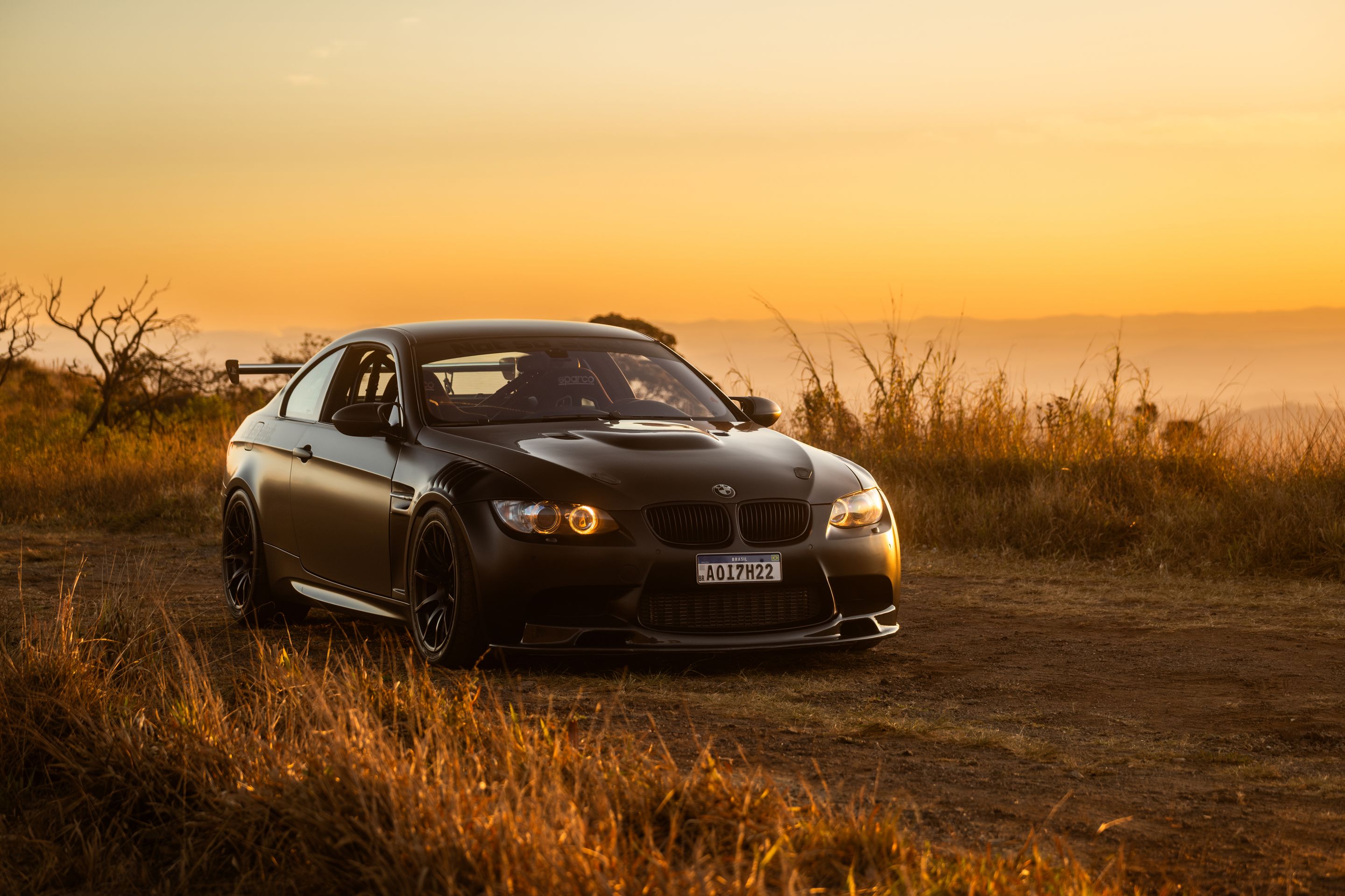 Black BMW E92 Coupe M3 with 18" SM-10 Apex wheels in Satin Black