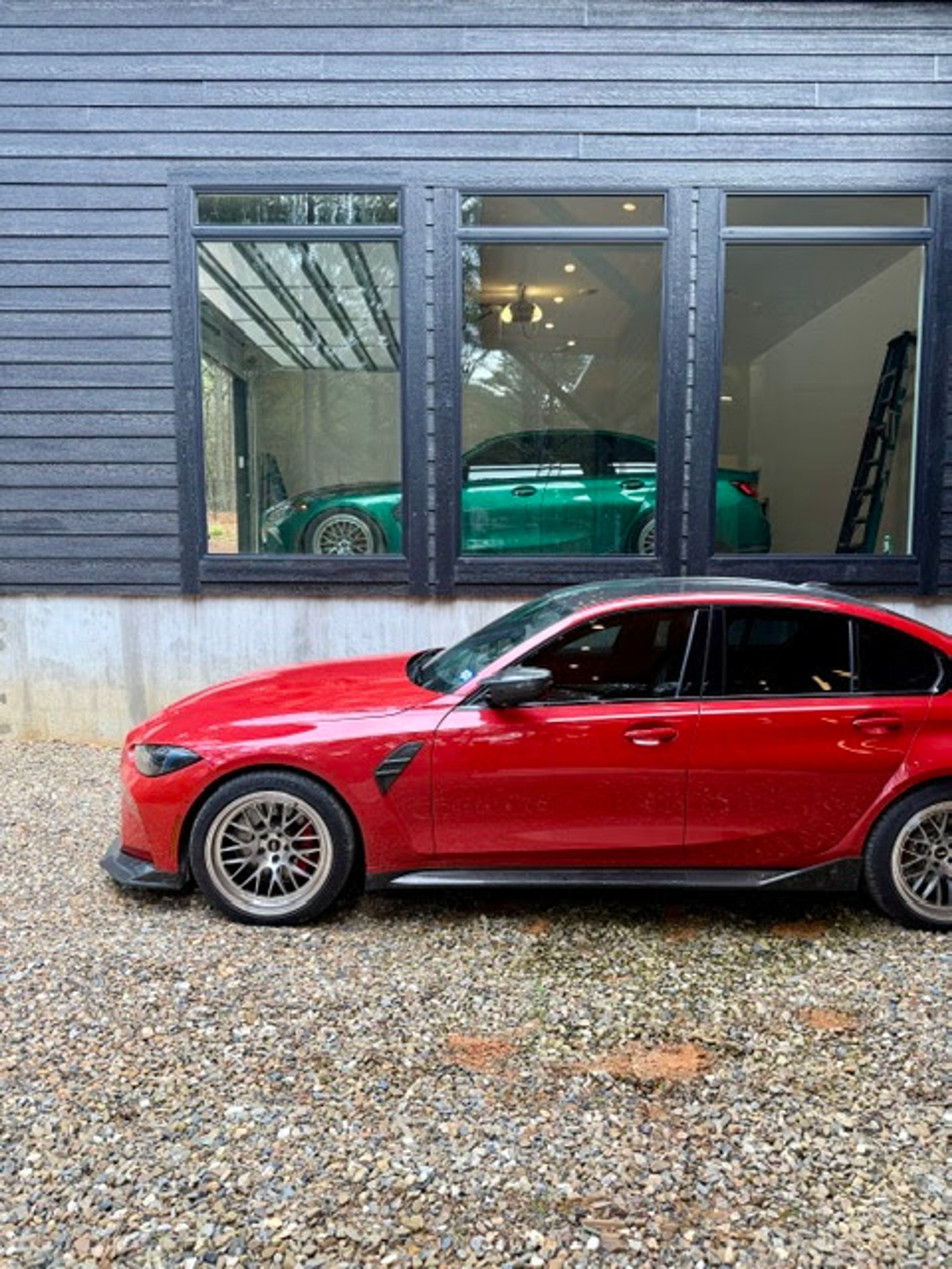 Green BMW G80 M3 with 19" ML-10RT Apex wheels in Machined Lip Brushed Clear