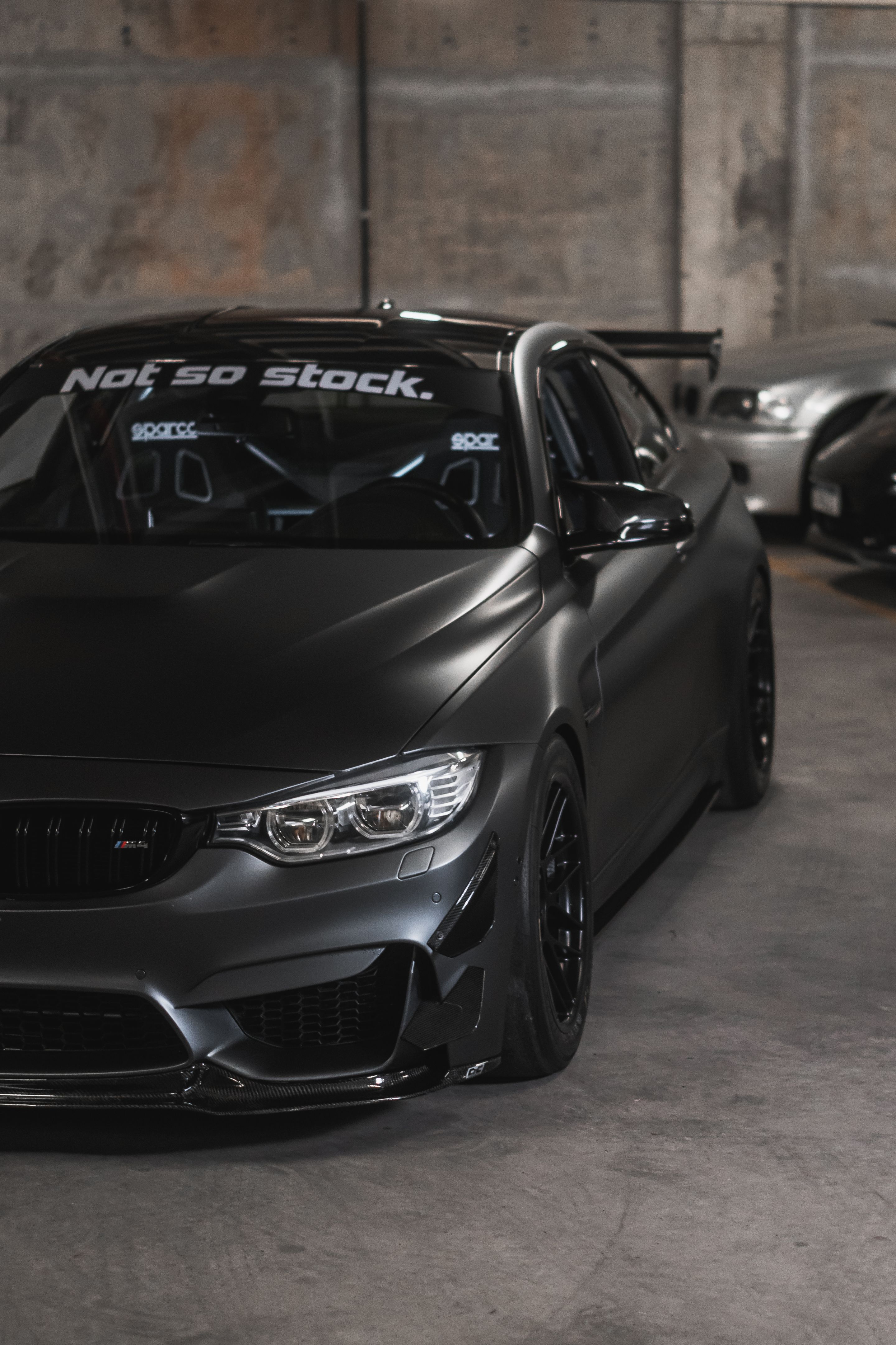 Black BMW F82 Coupe M4 with 18" ARC-8 Apex wheels in Satin Black