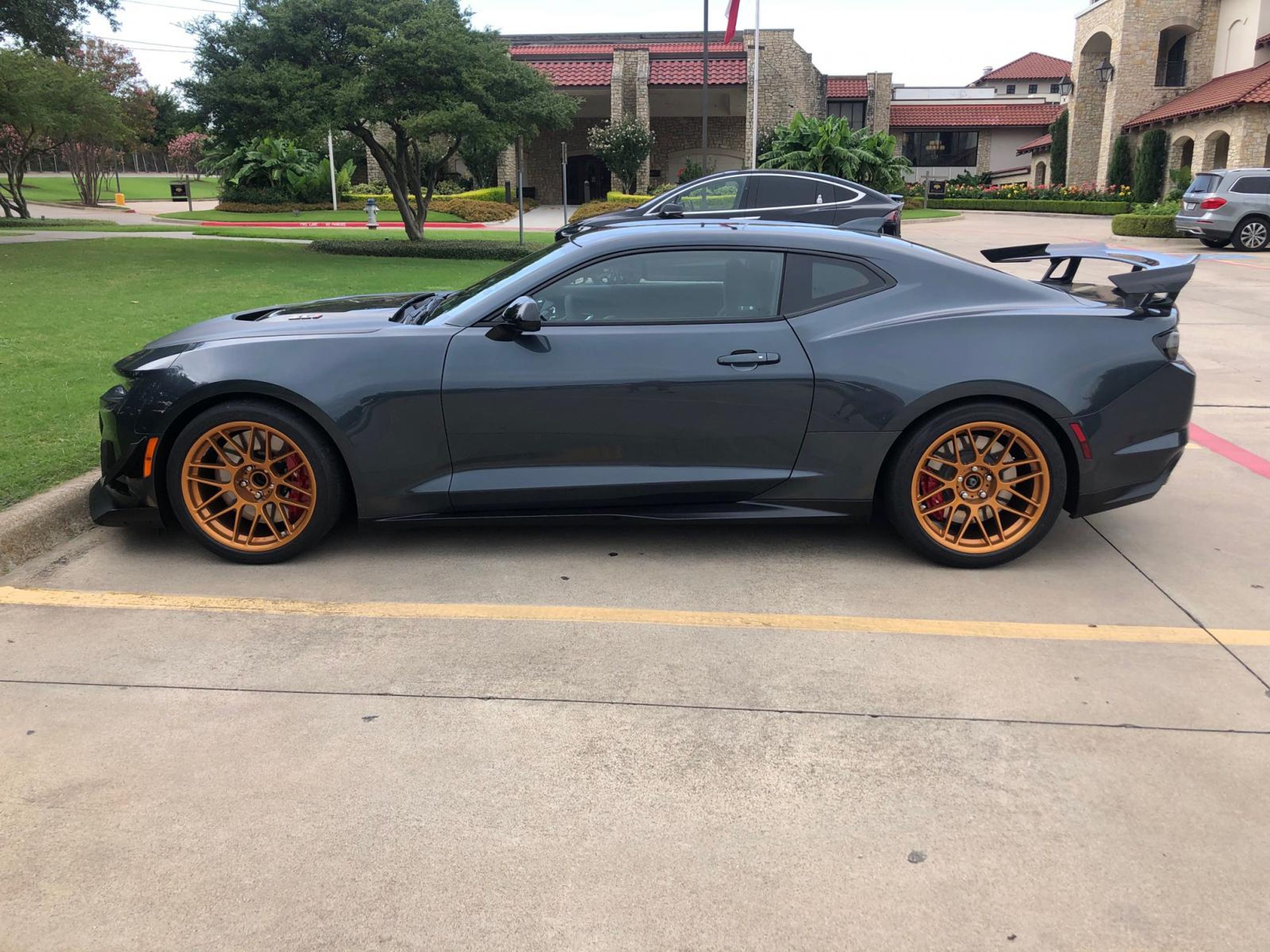 Grey Chevrolet 6th Gen Camaro ZL1 1LE with 19" ARC-8 Apex wheels in Custom Finish