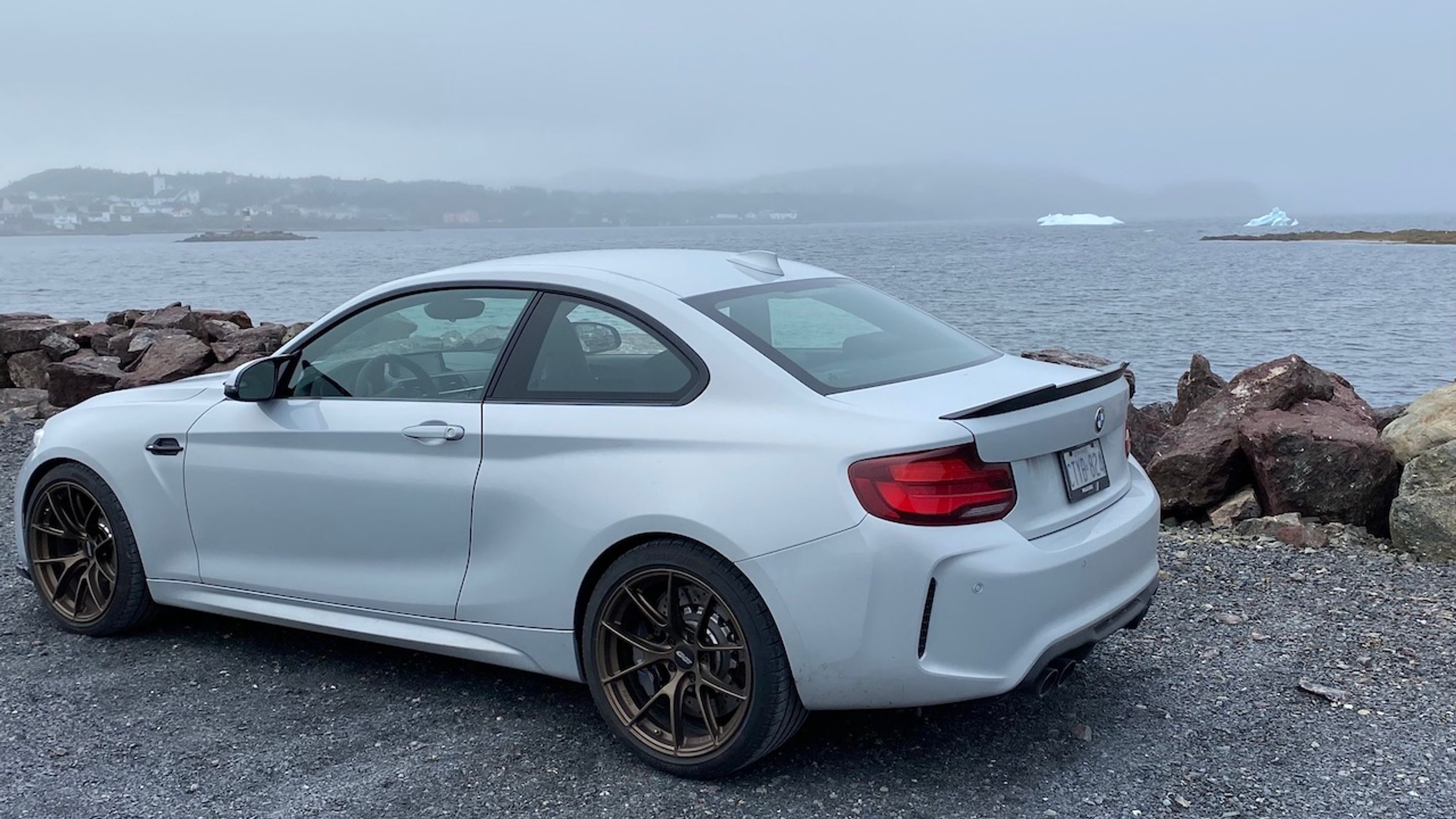 Silver BMW F87 M2 with 19" VS-5RS Apex wheels in Satin Bronze