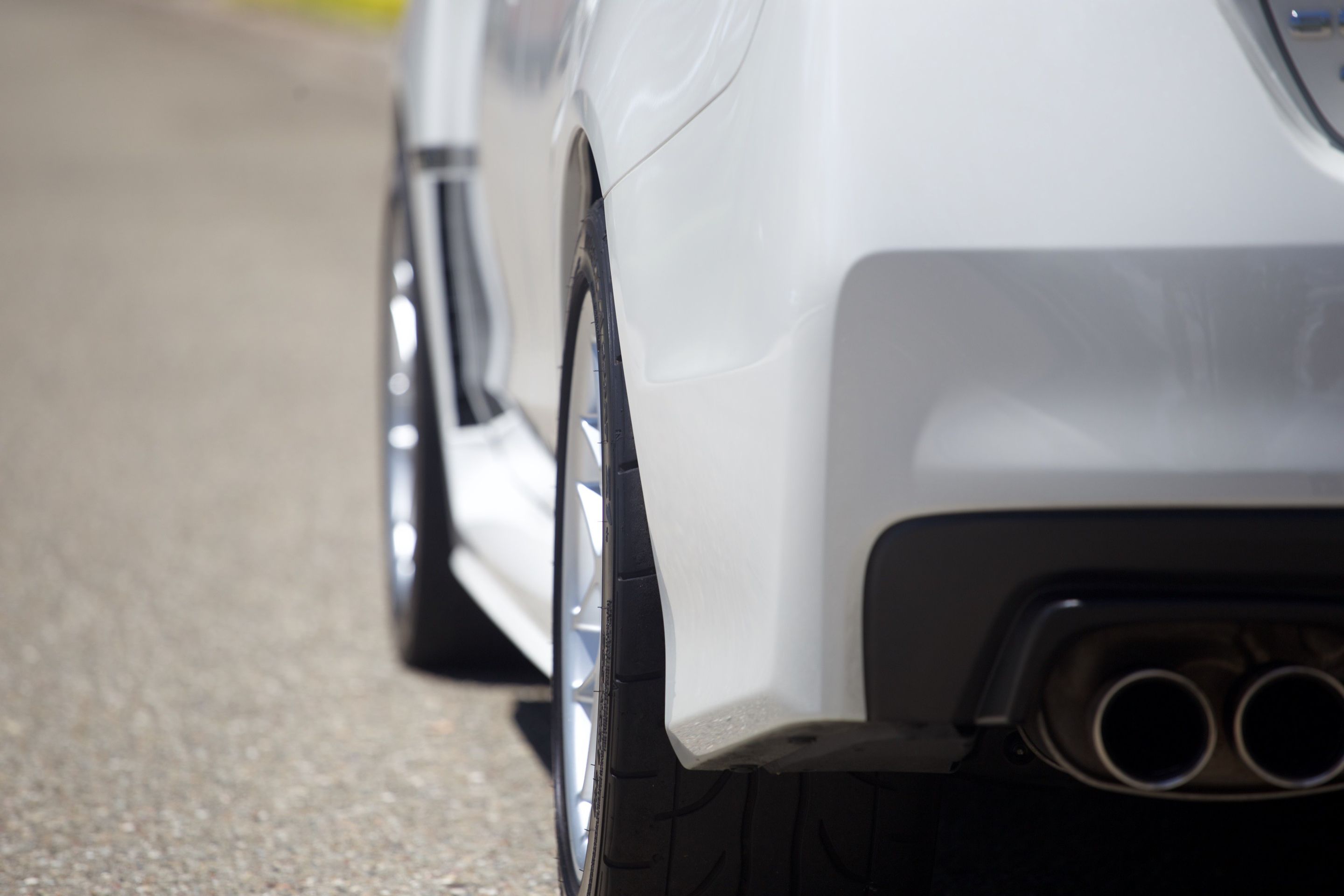 White Subaru VA WRX with 17" ARC-8 Apex wheels in Anthracite