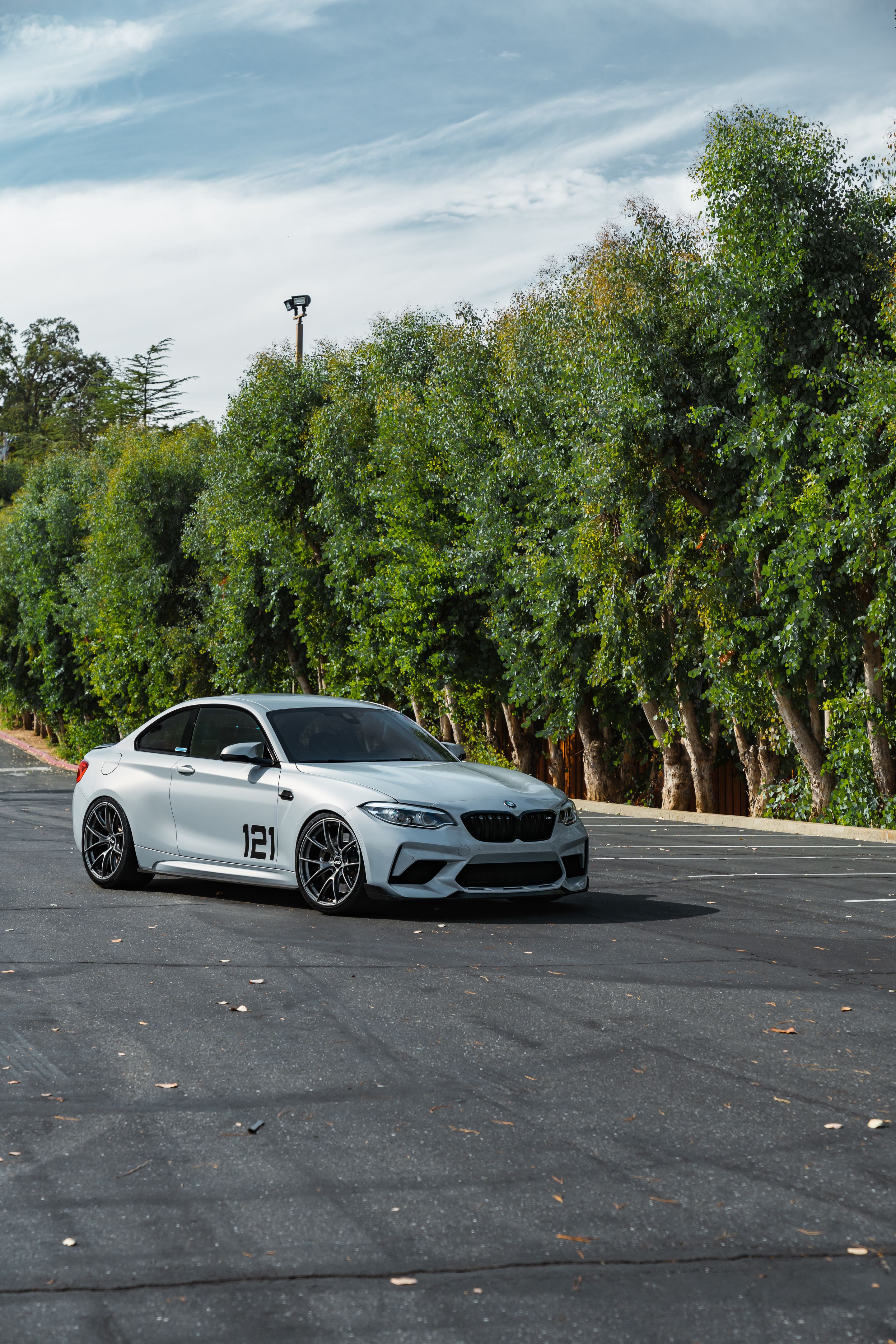 Silver BMW F87 M2 with 20" VS-5RS Apex wheels in Anthracite