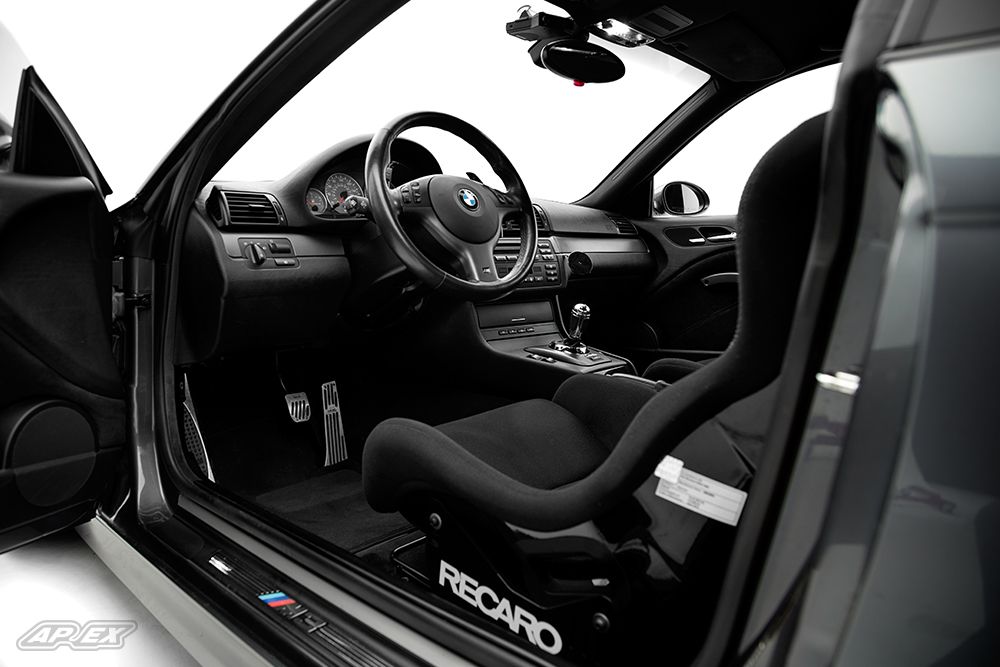 Grey BMW E46 M3 with 18" EC-7 Apex wheels in Race Silver