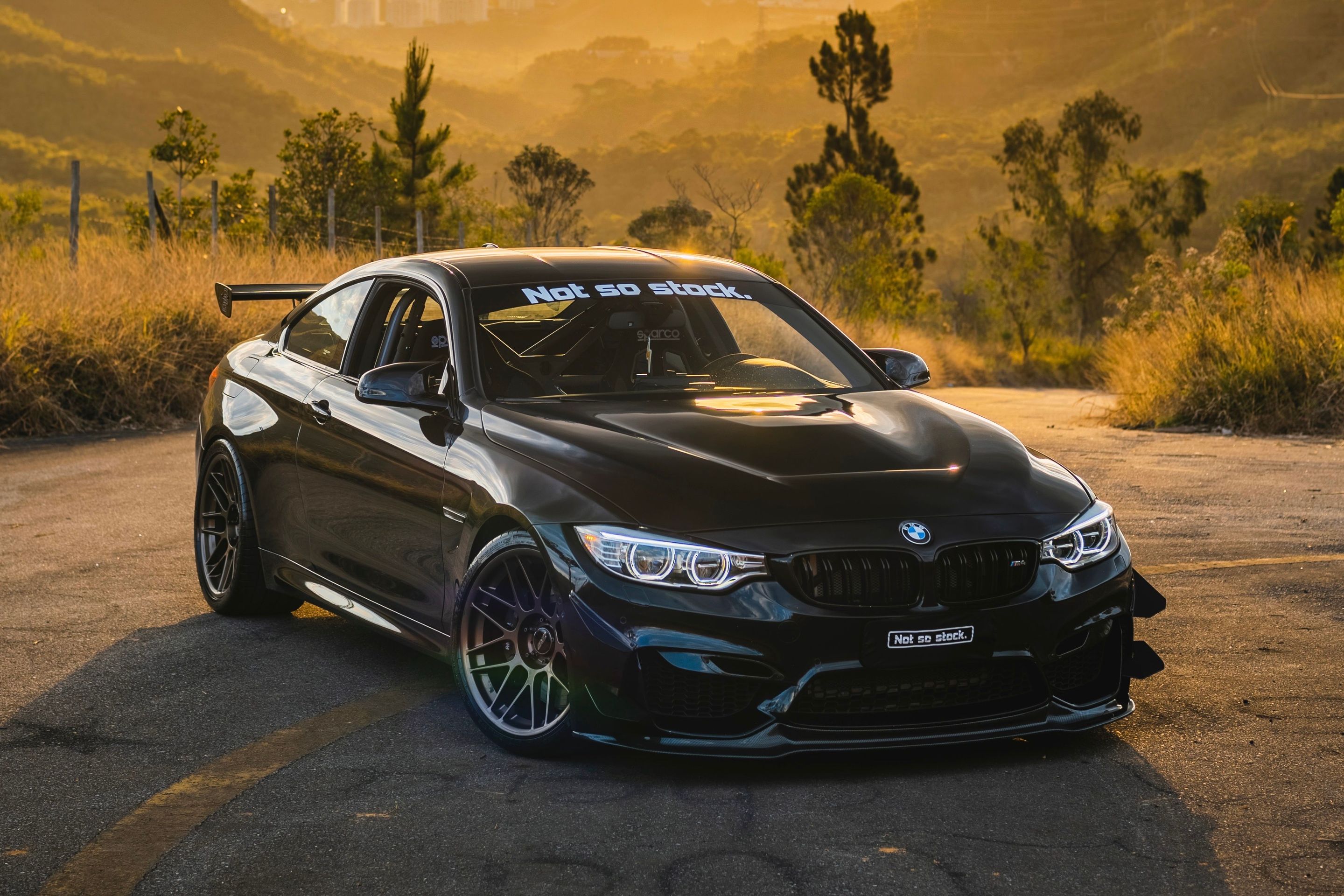 Black BMW F82 Coupe M4 with 19" ARC-8 Apex wheels in Satin Bronze